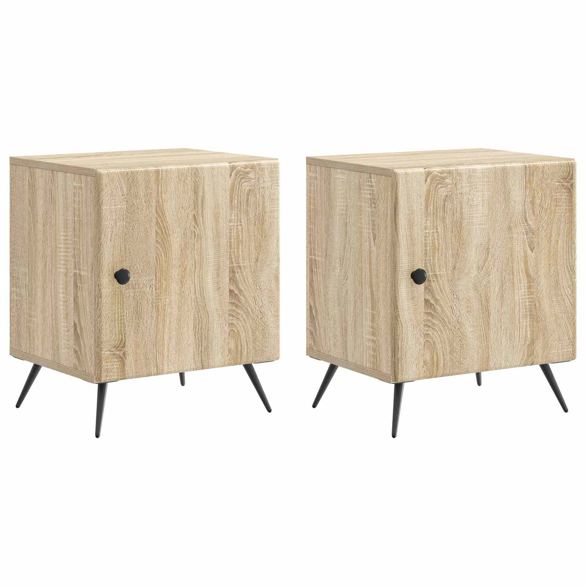 vidaXL Nachtkastje 2 pcs Wit 43 x 34,5 x 50 cm Bewerkt hout