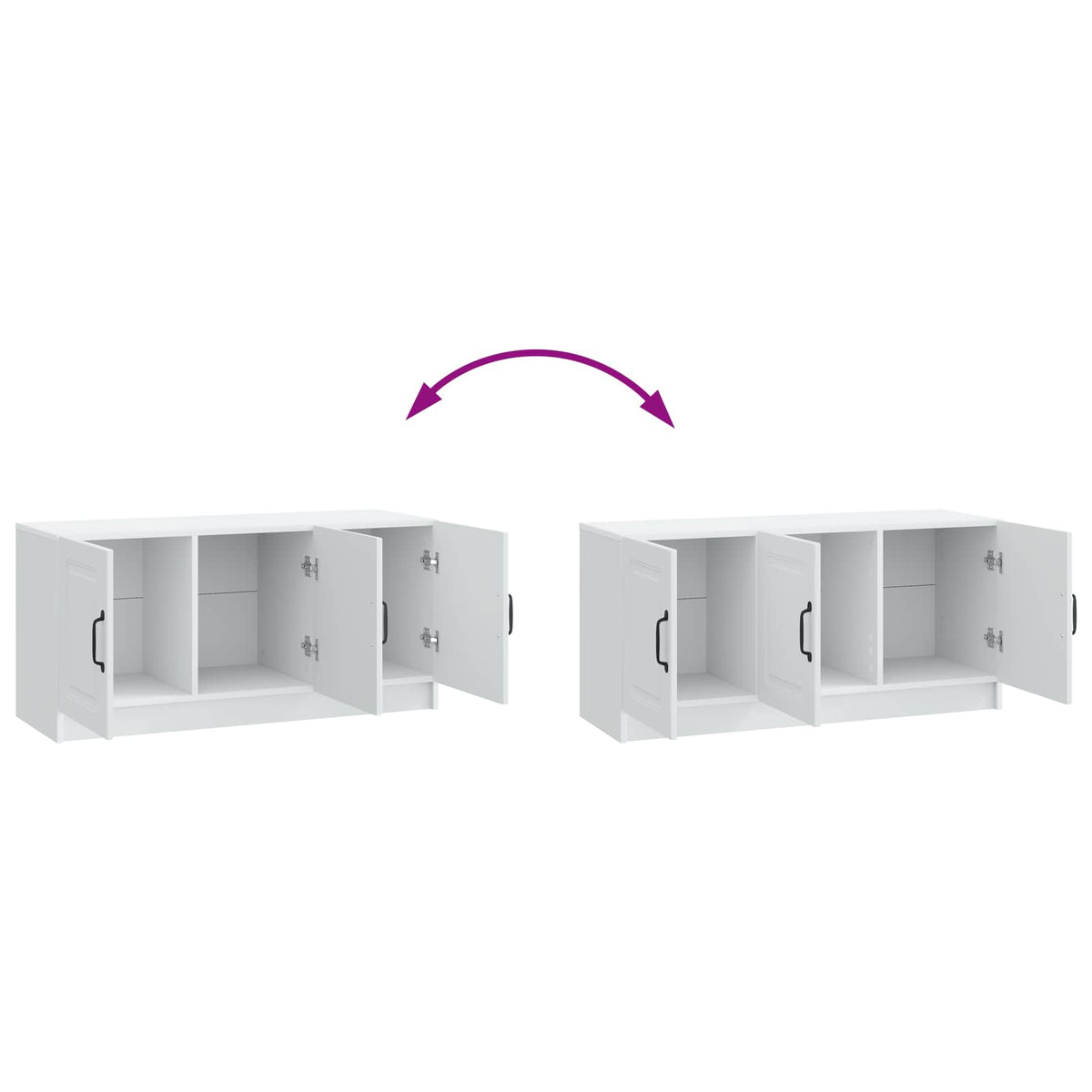 vidaXL TV-kast Zwart 99 x 34,5 x 47 cm Bewerkt hout