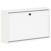 vidaXL Wandgemonteerde Schoenkast EDE 71 x 17 x 43 cm Bewerkt hout Wit