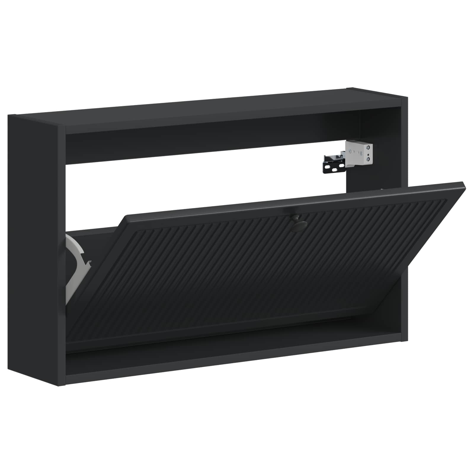 vidaXL Wandgemonteerde Schoenkast EDE 71 x 17 x 43 cm Bewerkt hout Wit
