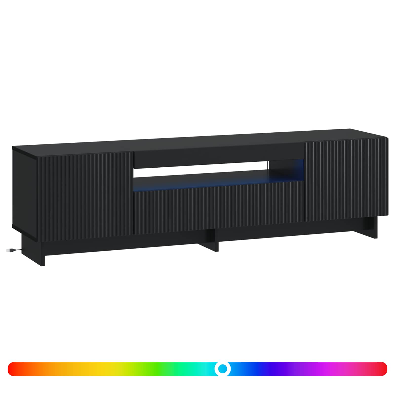 vidaXL LED tv-meubel Wit Bewerkt hout