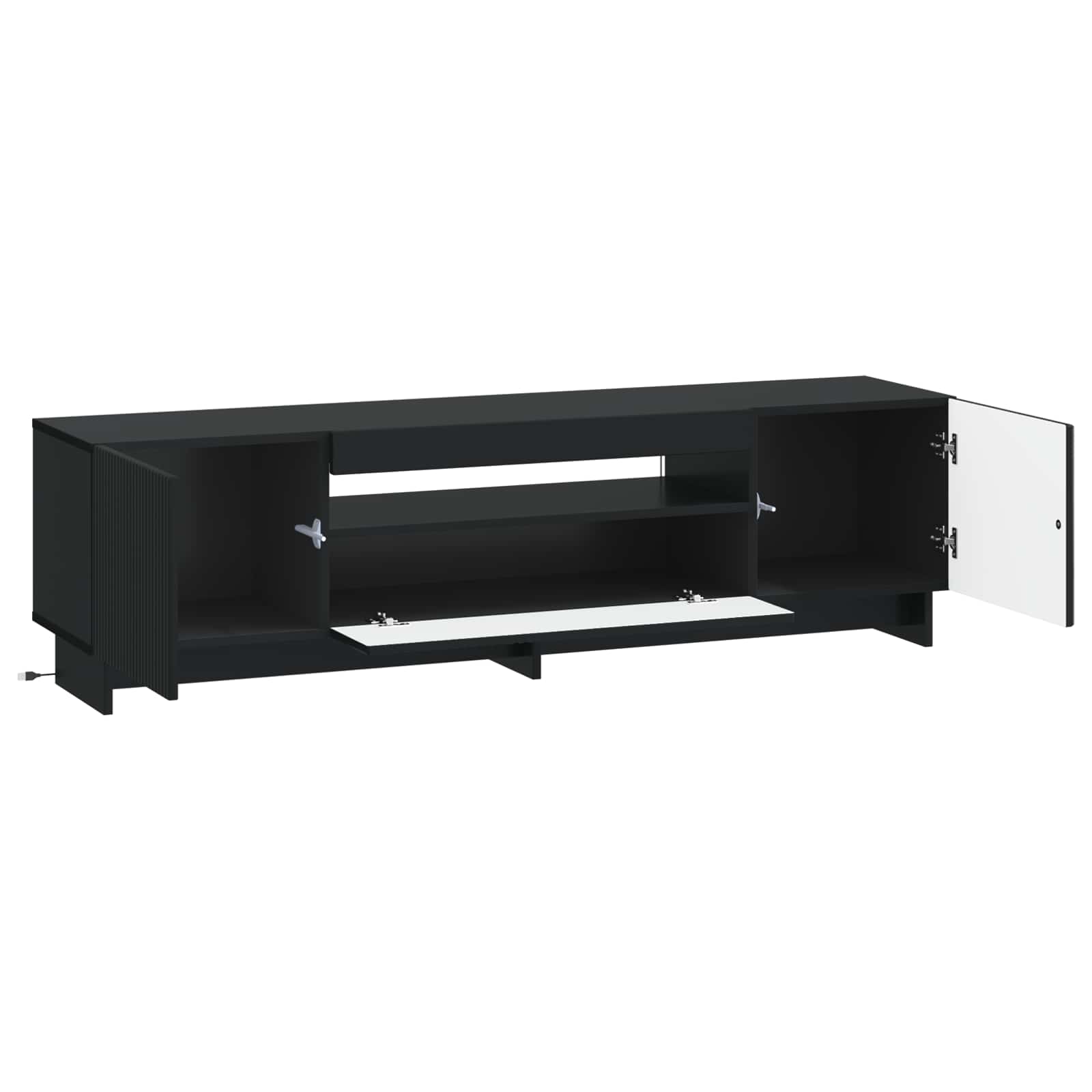 vidaXL LED tv-meubel Wit Bewerkt hout