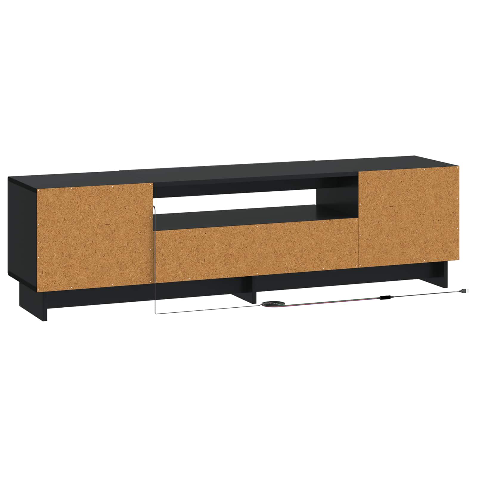 vidaXL LED tv-meubel Wit Bewerkt hout