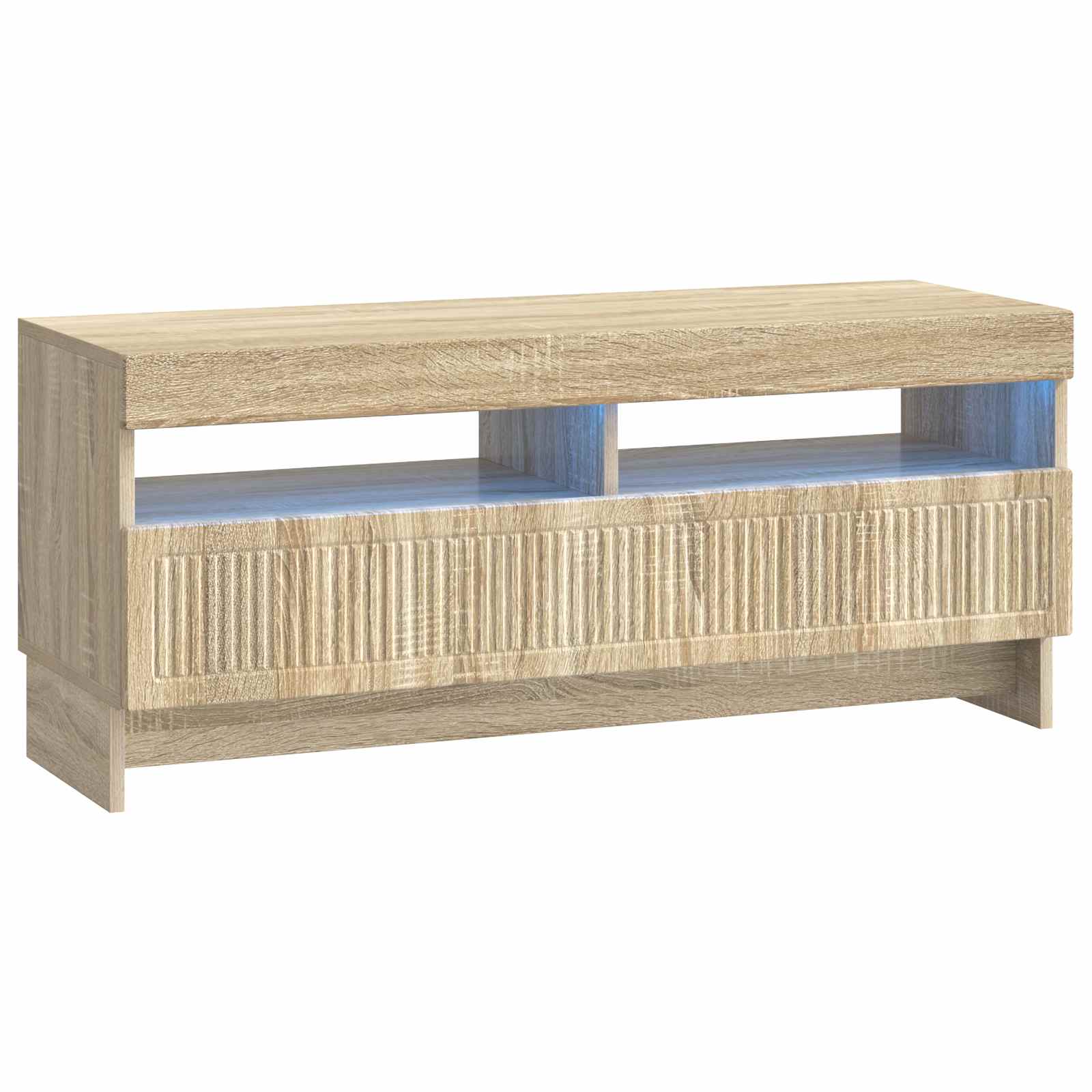 vidaXL LED tv-meubel Wit Bewerkt hout