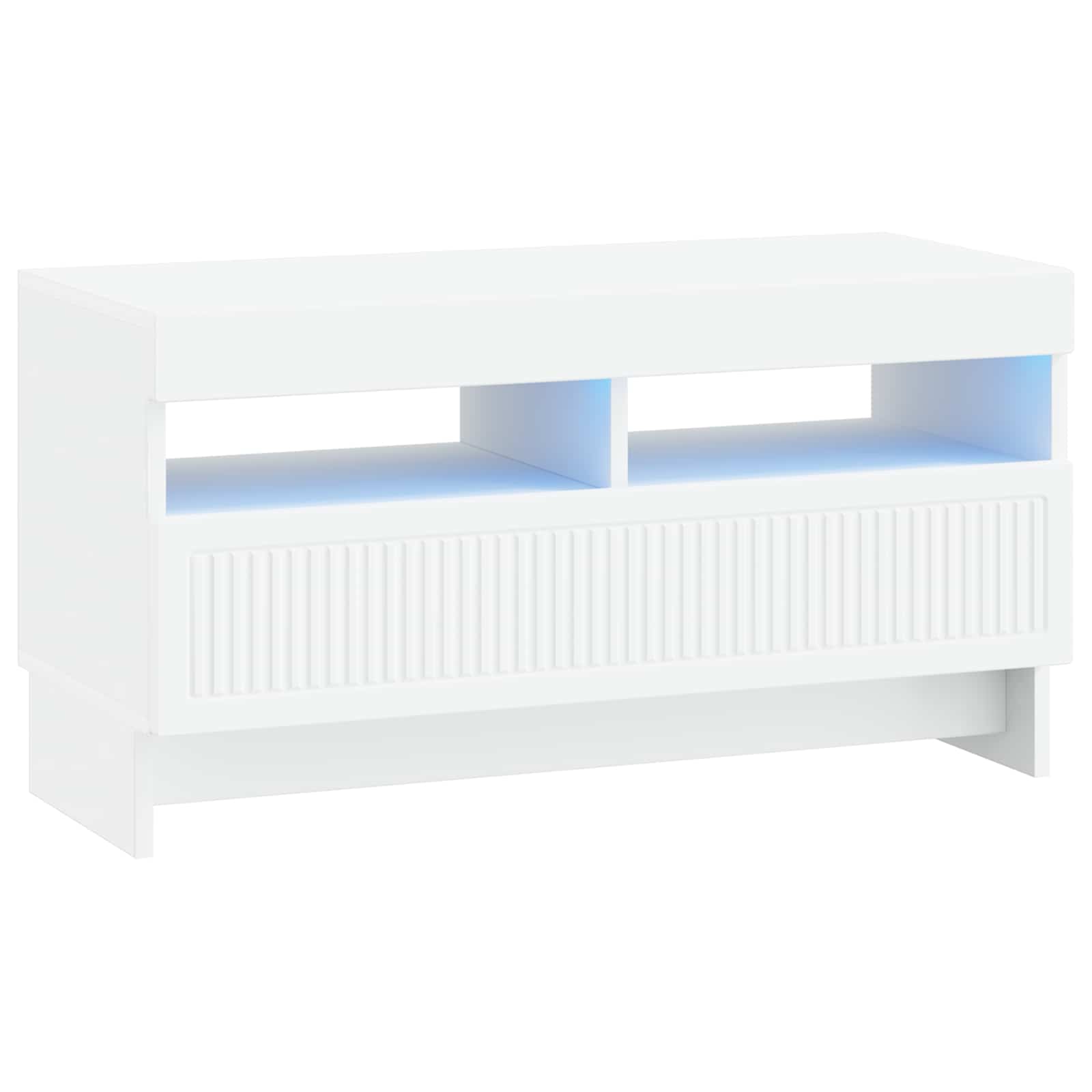 vidaXL LED tv-meubel Wit Bewerkt hout
