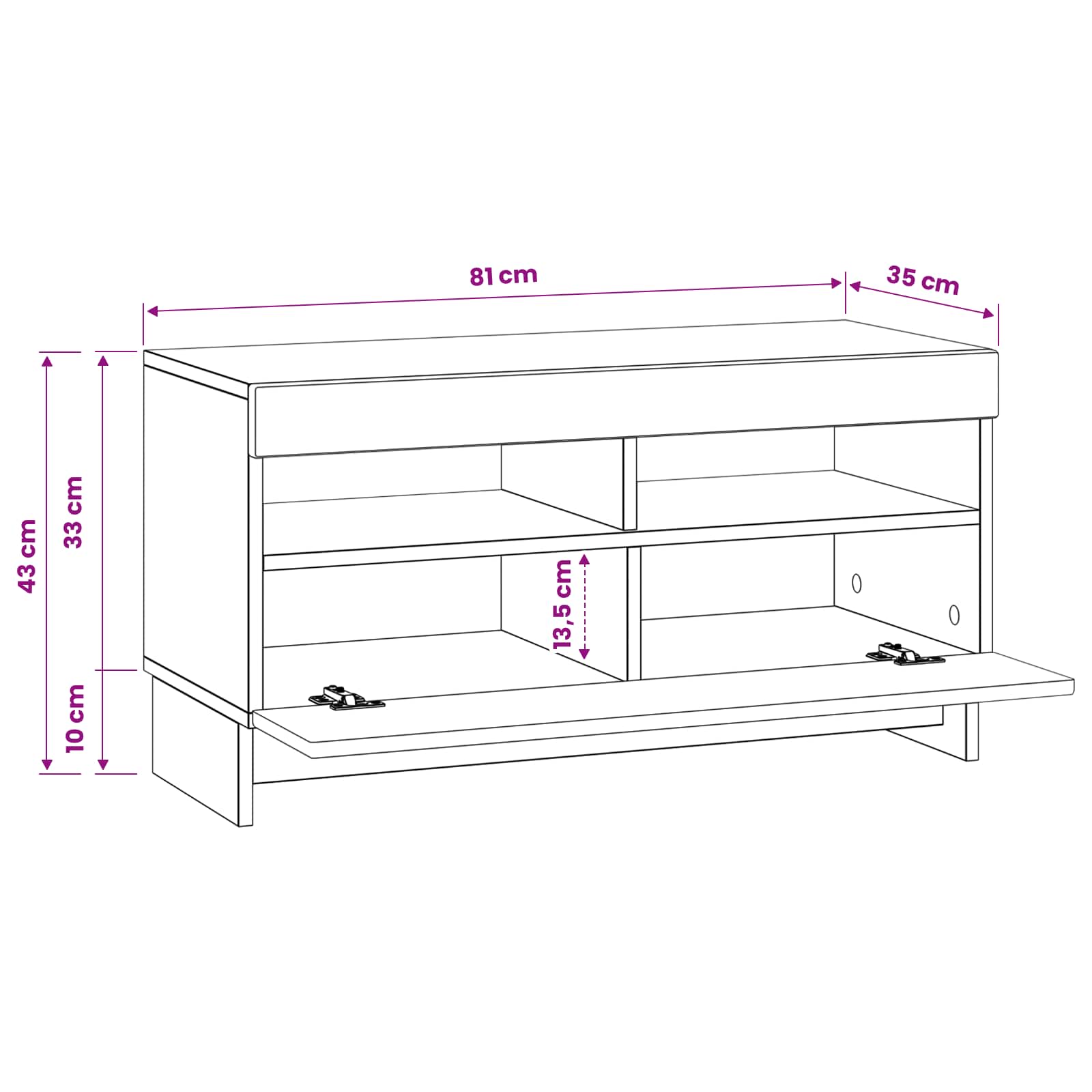vidaXL LED tv-meubel Wit Bewerkt hout