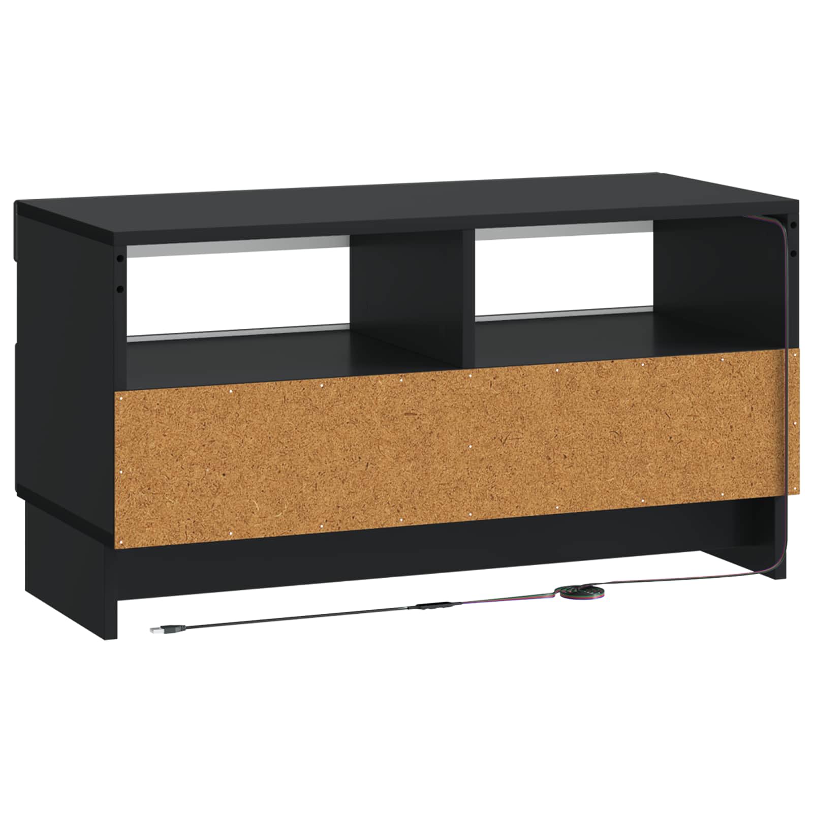 vidaXL LED tv-meubel Wit Bewerkt hout