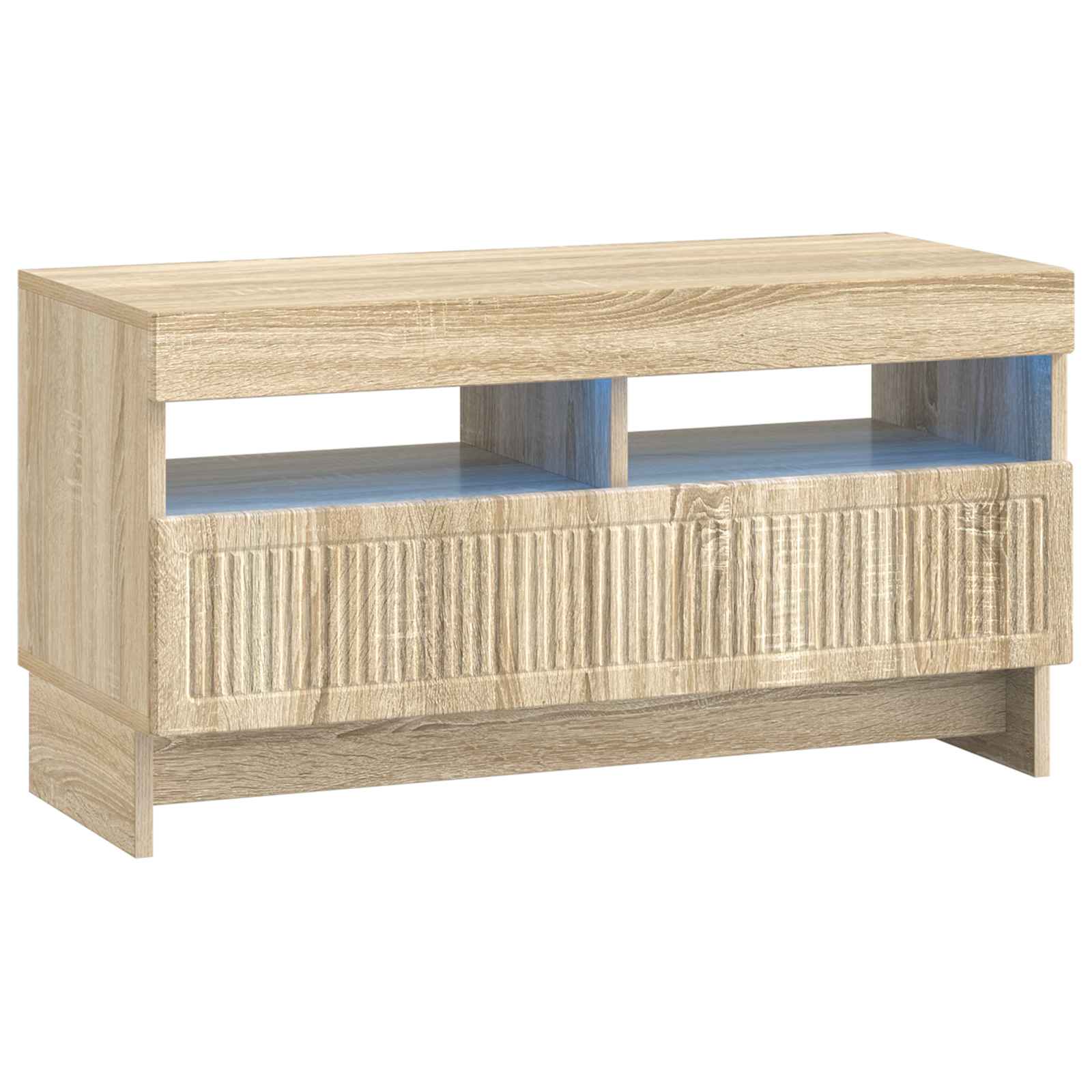 vidaXL LED tv-meubel Wit Bewerkt hout