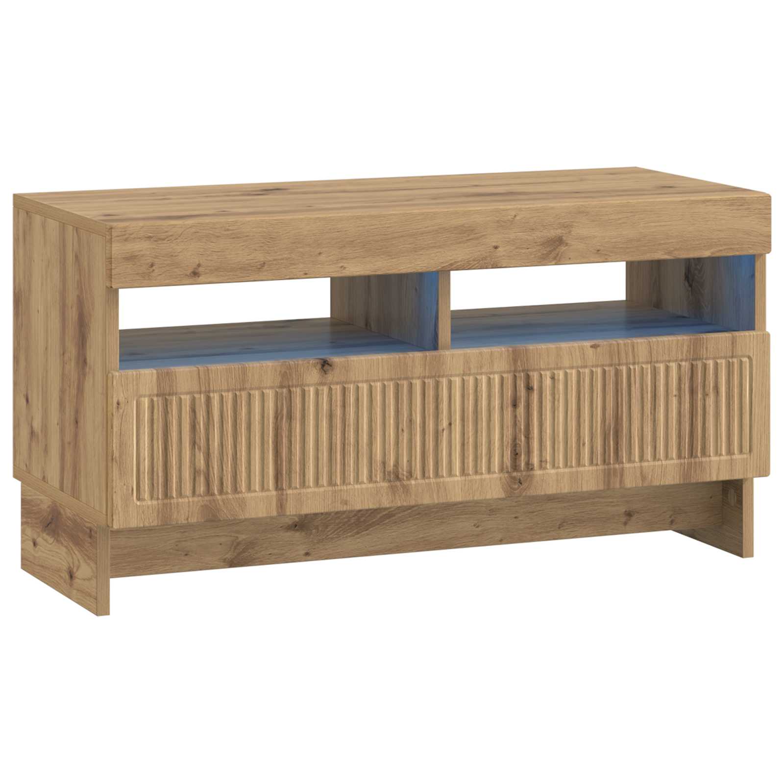 vidaXL LED tv-meubel Wit Bewerkt hout