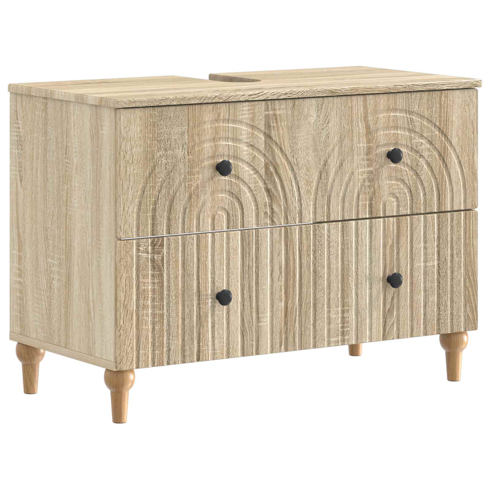 vidaXL Badkamer wastafelkast ALKMAAR Wit 82 x 41 x 59 cm Bewerkt hout