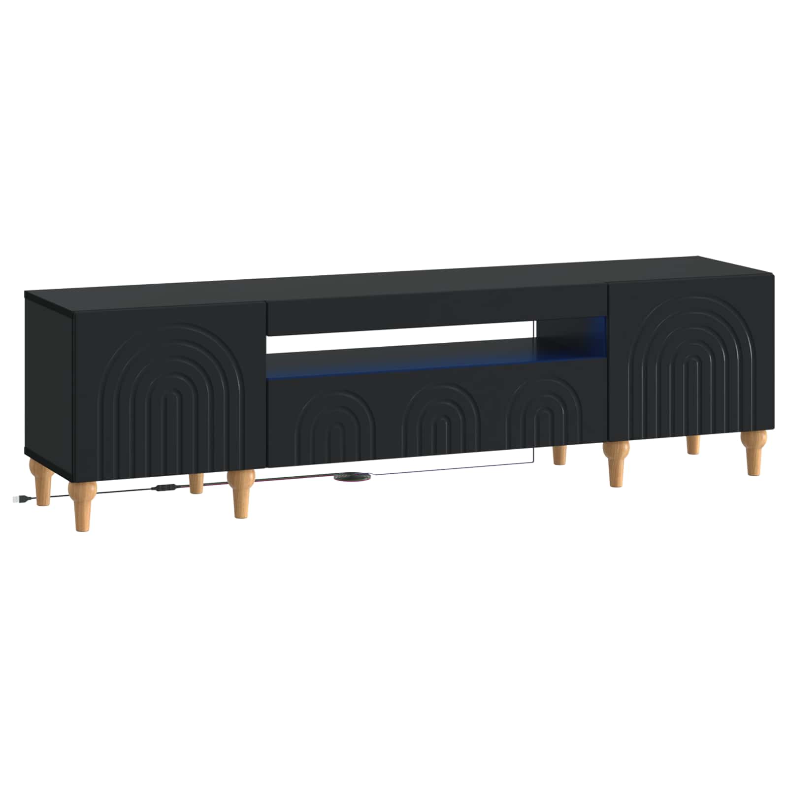 vidaXL LED tv-meubel Wit Bewerkt hout