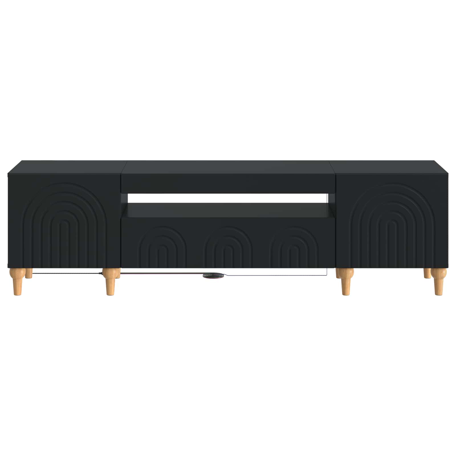 vidaXL LED tv-meubel Wit Bewerkt hout