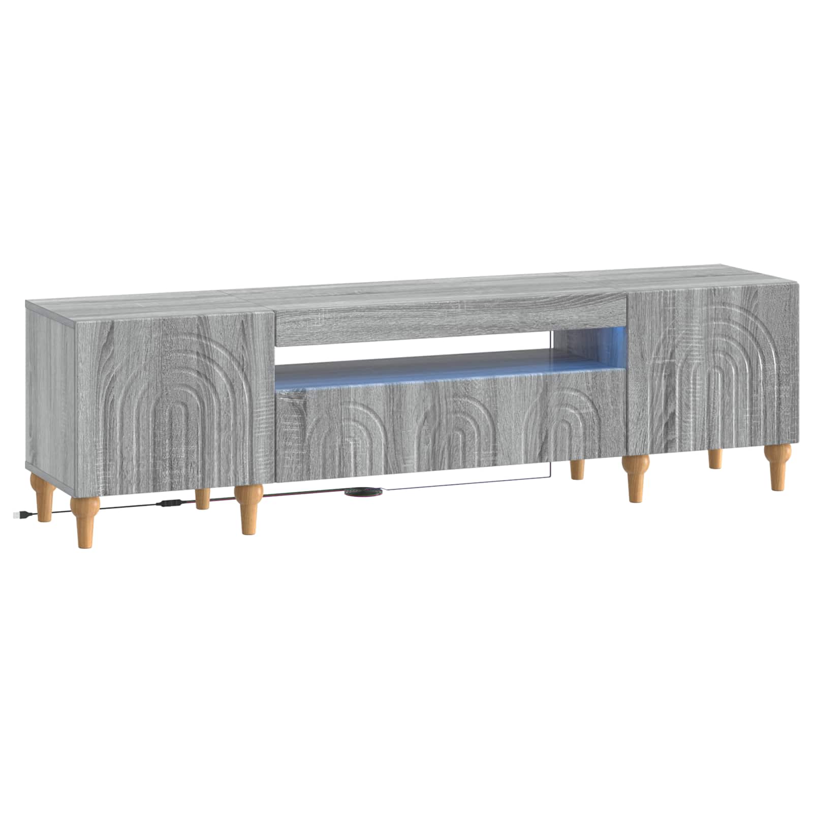 vidaXL LED tv-meubel Wit Bewerkt hout