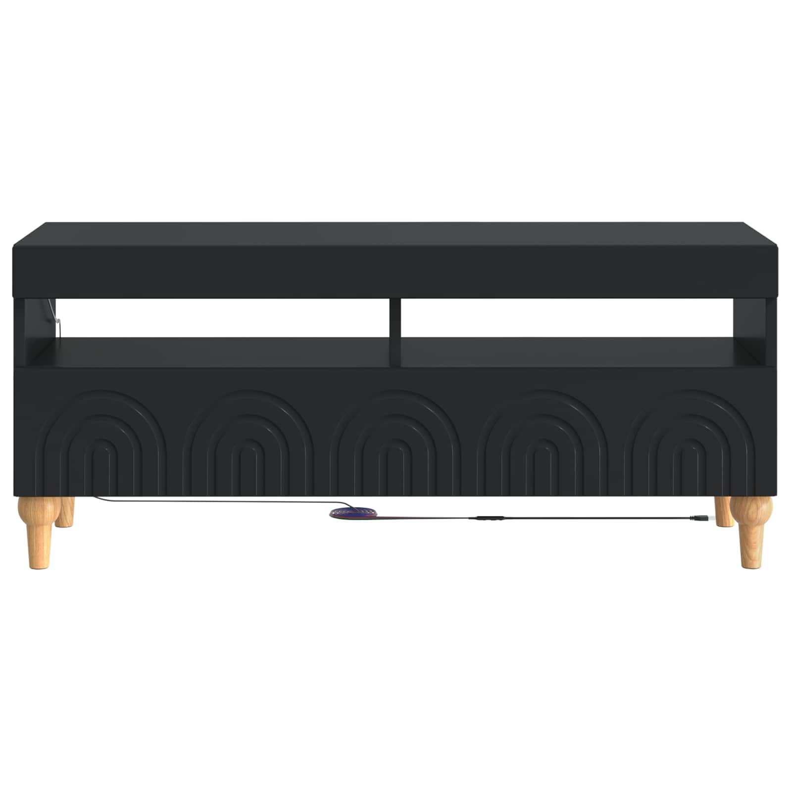vidaXL LED tv-meubel Wit Bewerkt hout