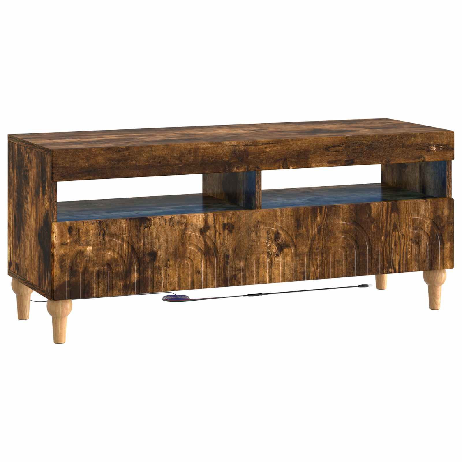 vidaXL LED tv-meubel Wit Bewerkt hout