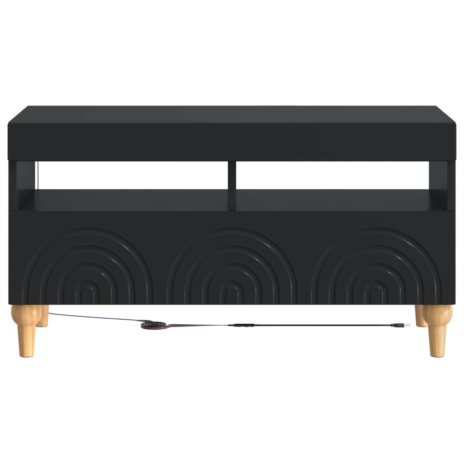 vidaXL LED tv-meubel Wit Bewerkt hout