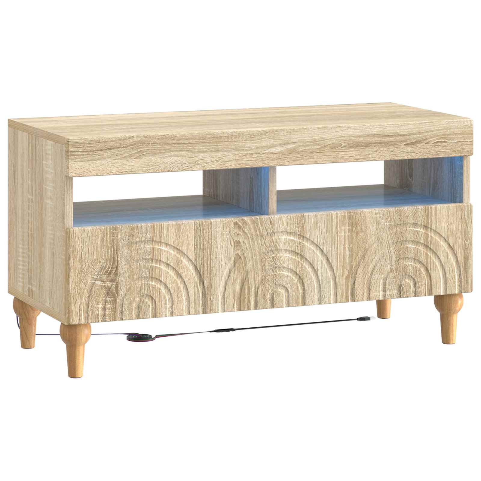 vidaXL LED tv-meubel Wit Bewerkt hout