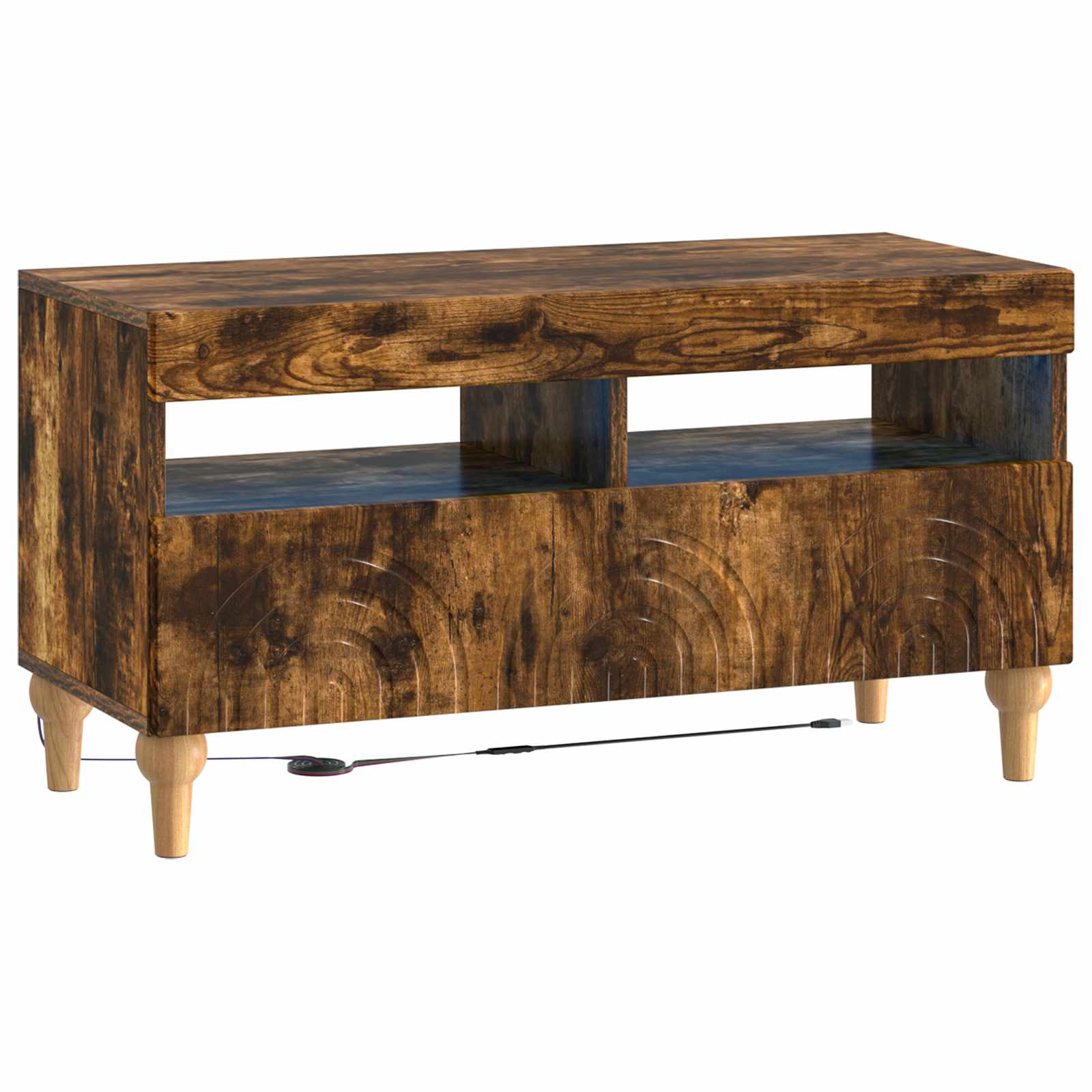 vidaXL LED tv-meubel Wit Bewerkt hout