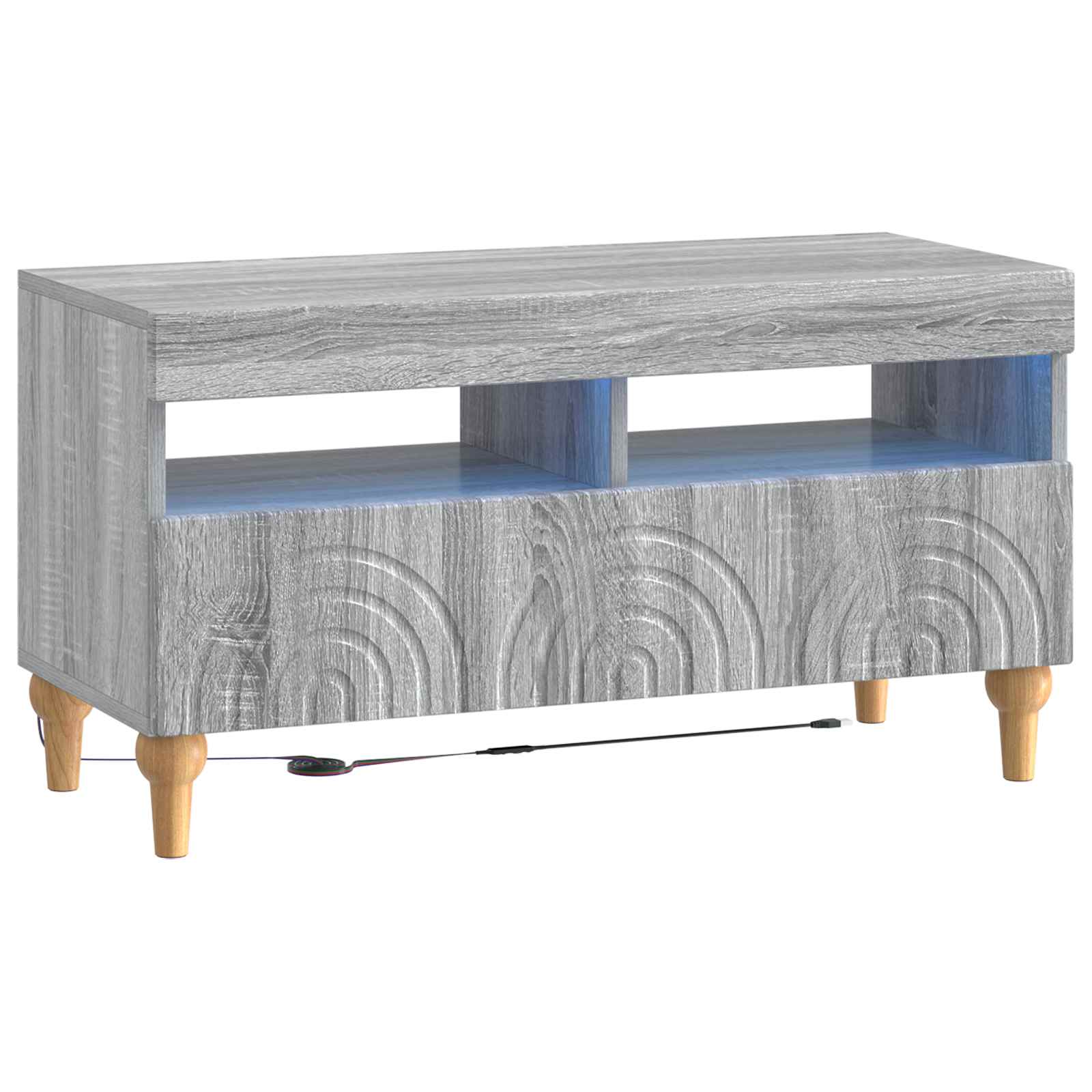 vidaXL LED tv-meubel Wit Bewerkt hout