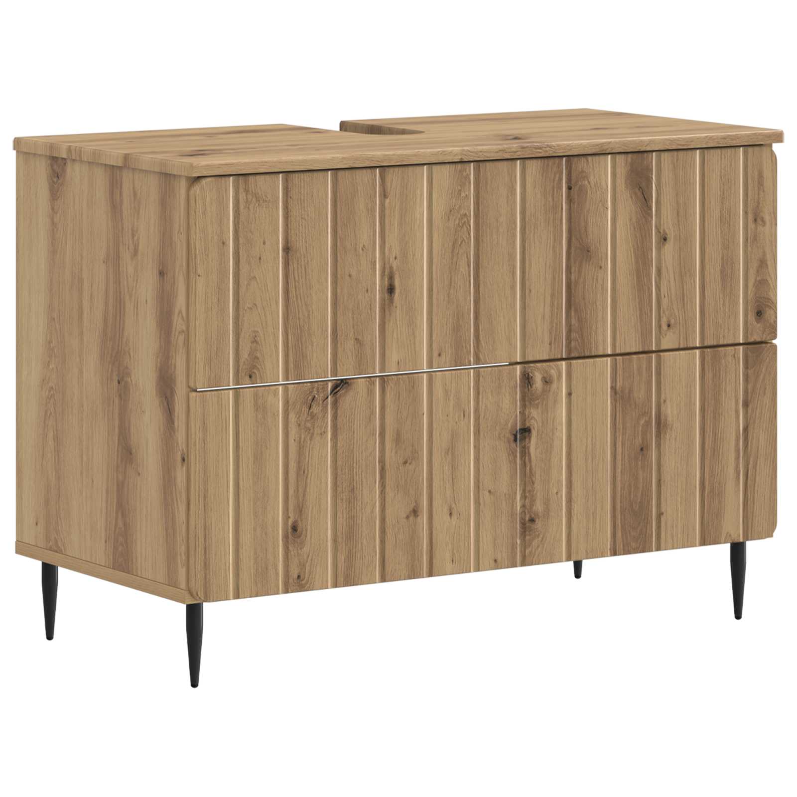vidaXL Badkamer wastafelkast ZWOLLE Wit 82 x 41 x 58,5 cm Bewerkt hout
