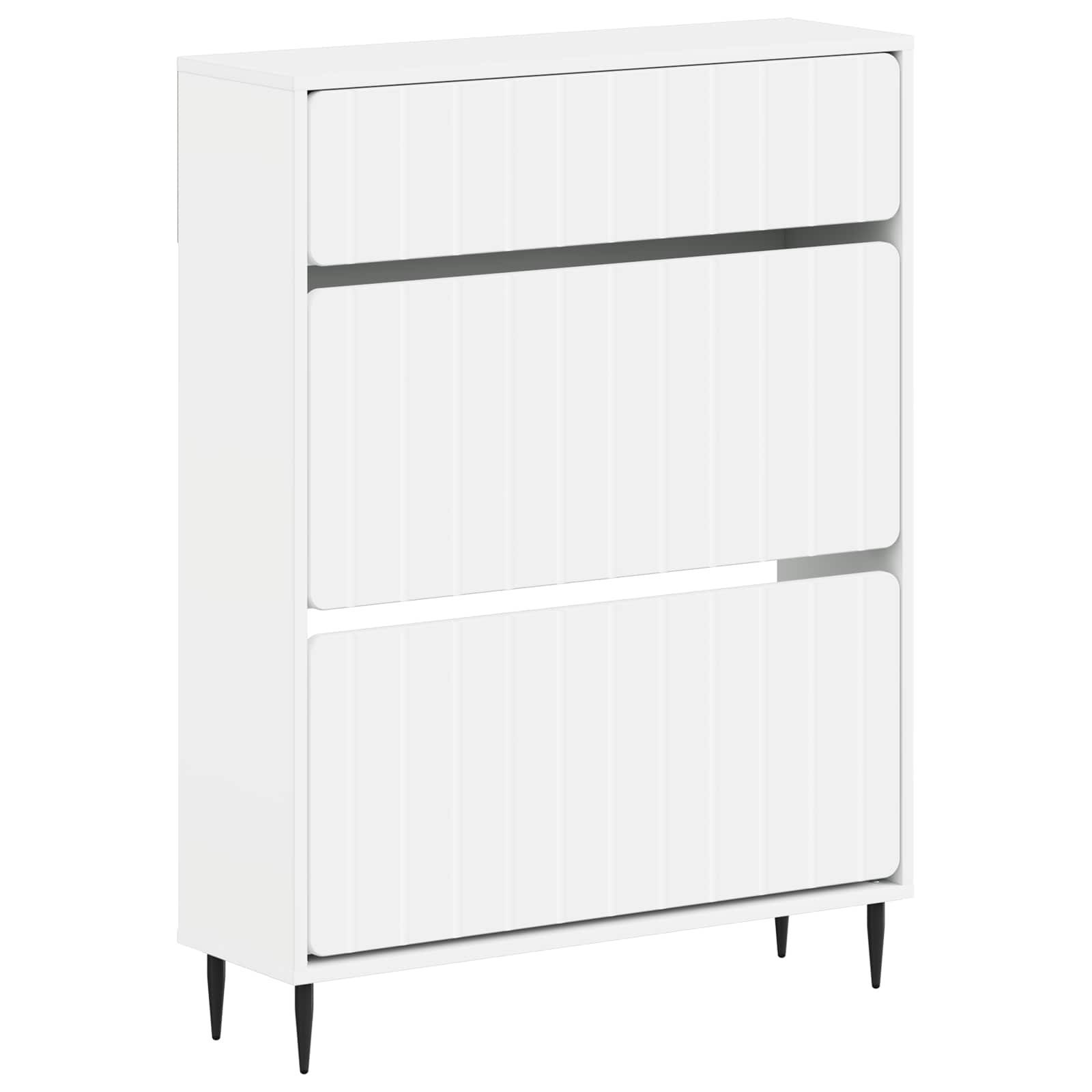 vidaXL Schoenenkast ZWOLLE 78 x 24 x 103 cm Bewerkt hout Wit