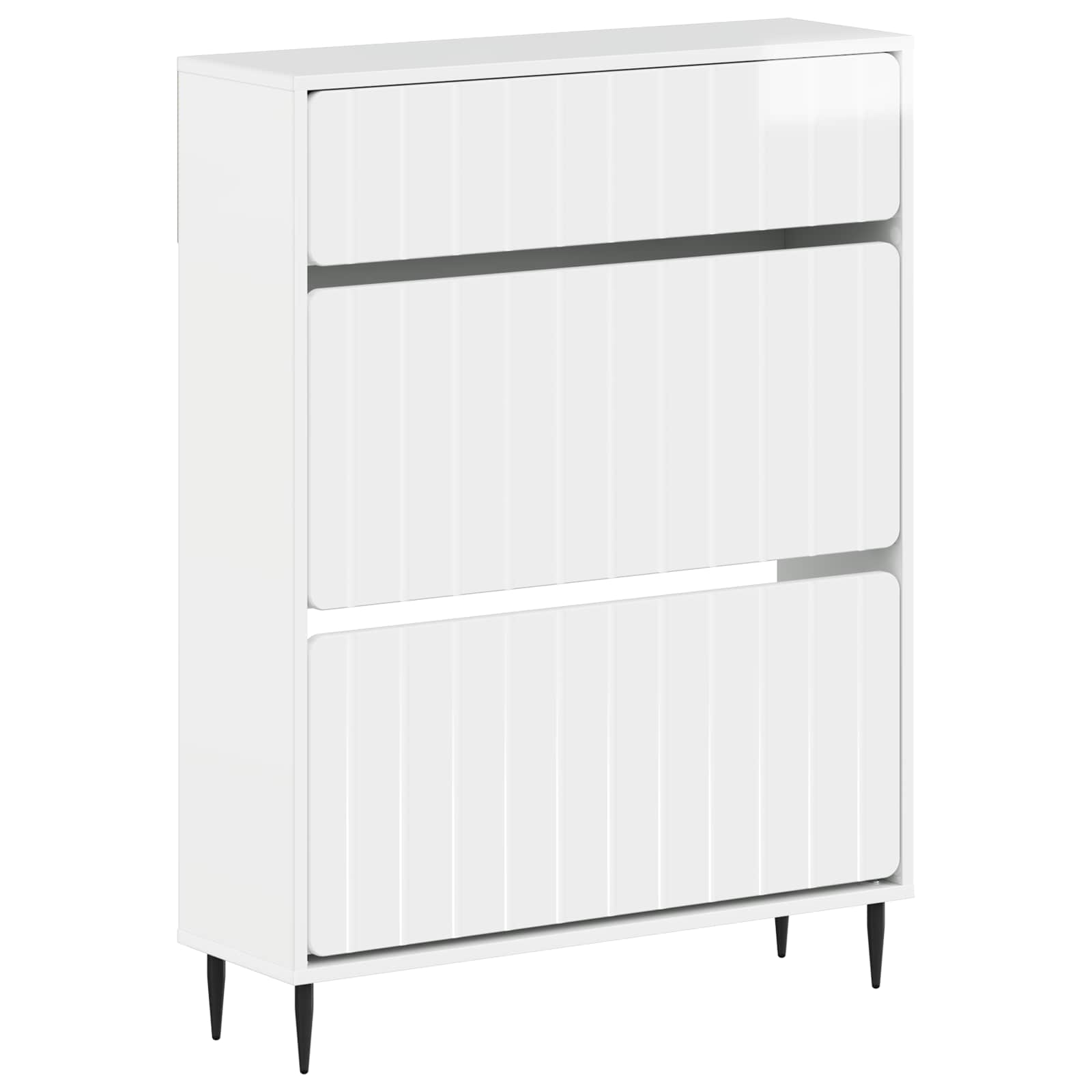 vidaXL Schoenenkast ZWOLLE 78 x 24 x 103 cm Bewerkt hout Wit