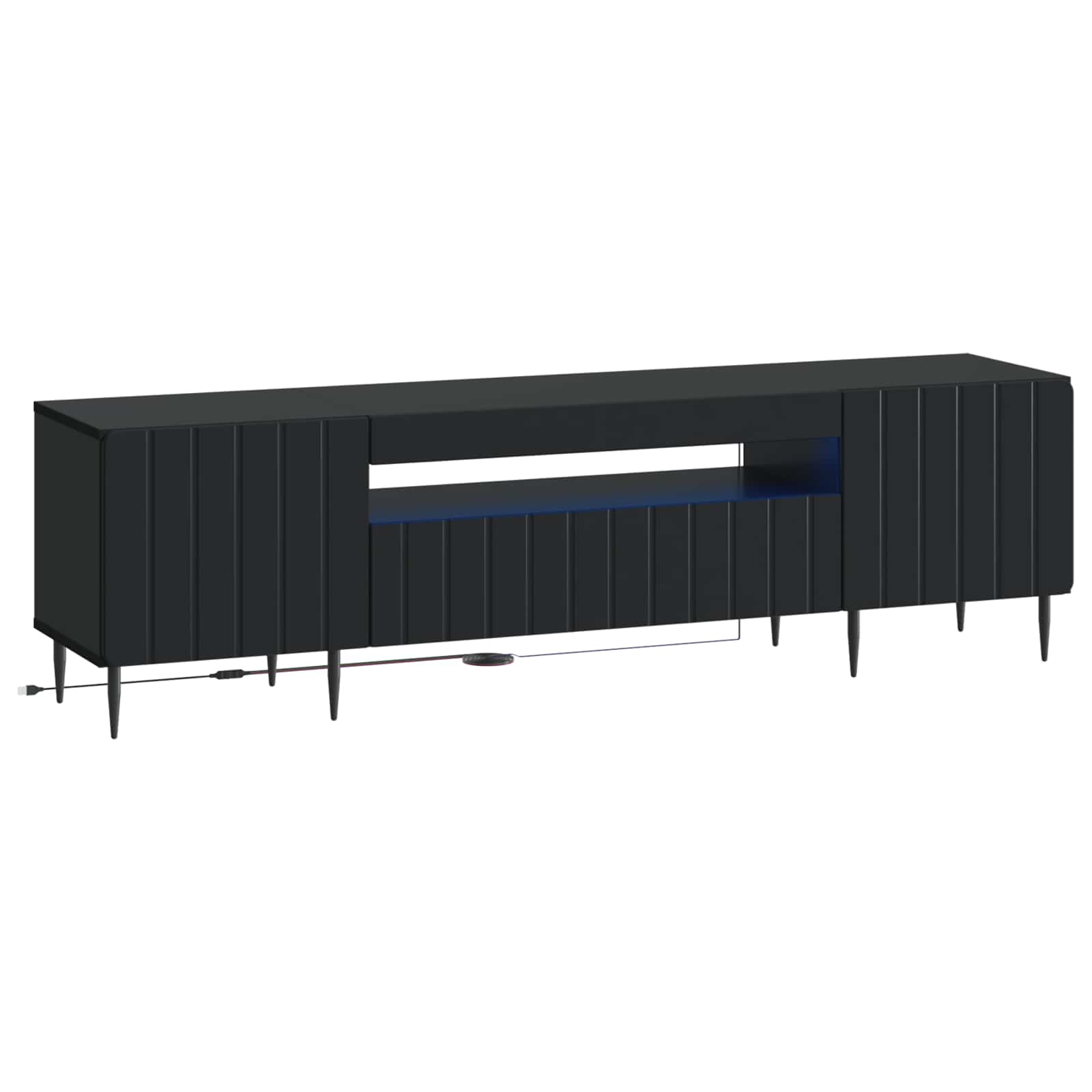 vidaXL LED tv-meubel Wit Bewerkt hout