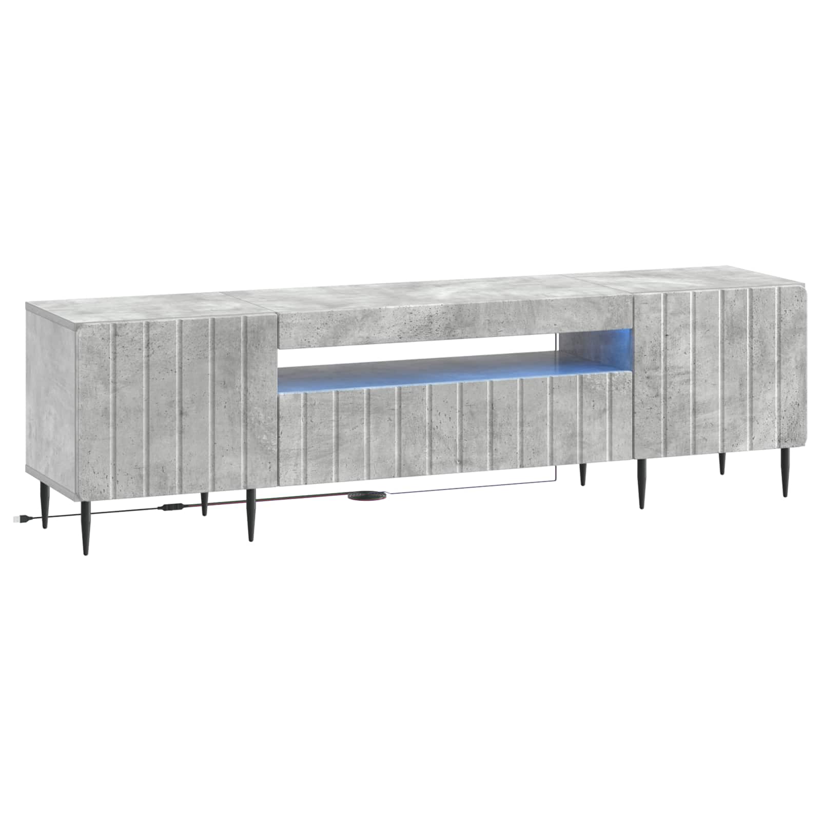 vidaXL LED tv-meubel Wit Bewerkt hout