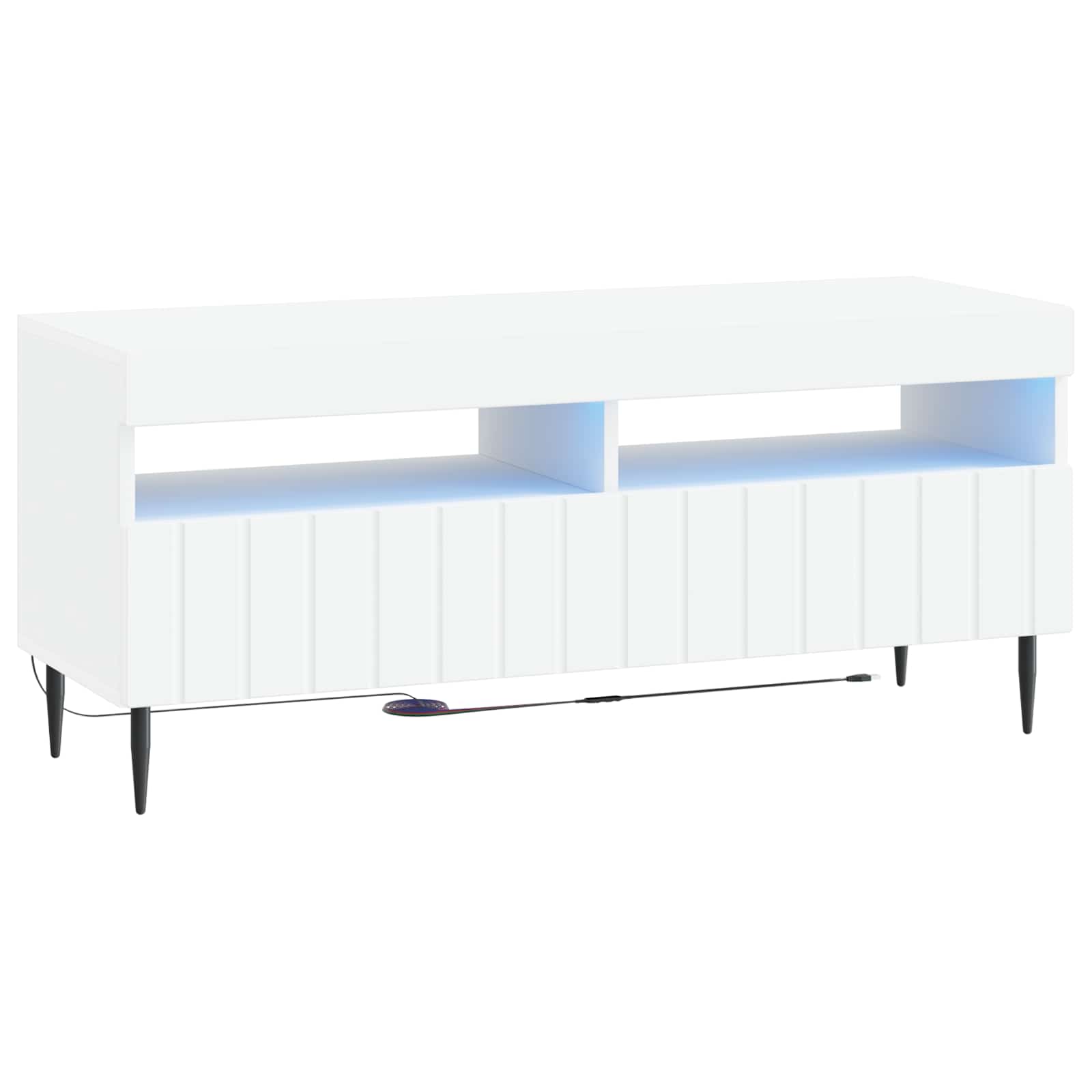 vidaXL LED tv-meubel Wit Bewerkt hout