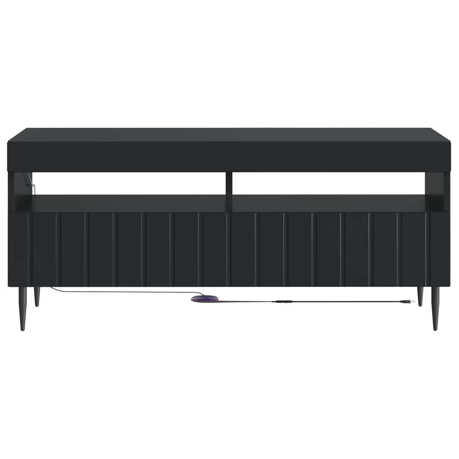 vidaXL LED tv-meubel Wit Bewerkt hout