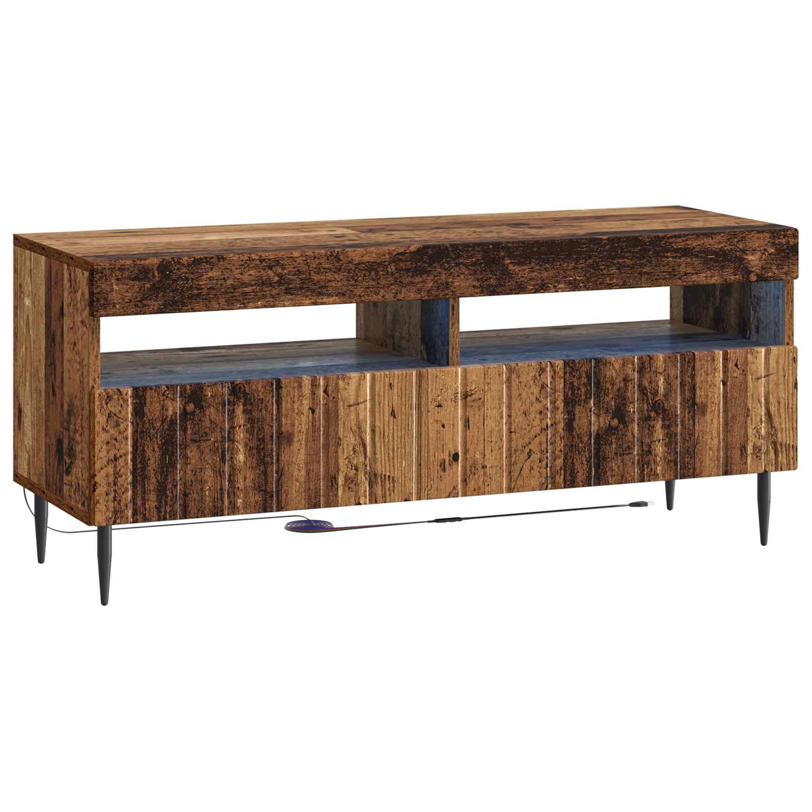 vidaXL LED tv-meubel Wit Bewerkt hout