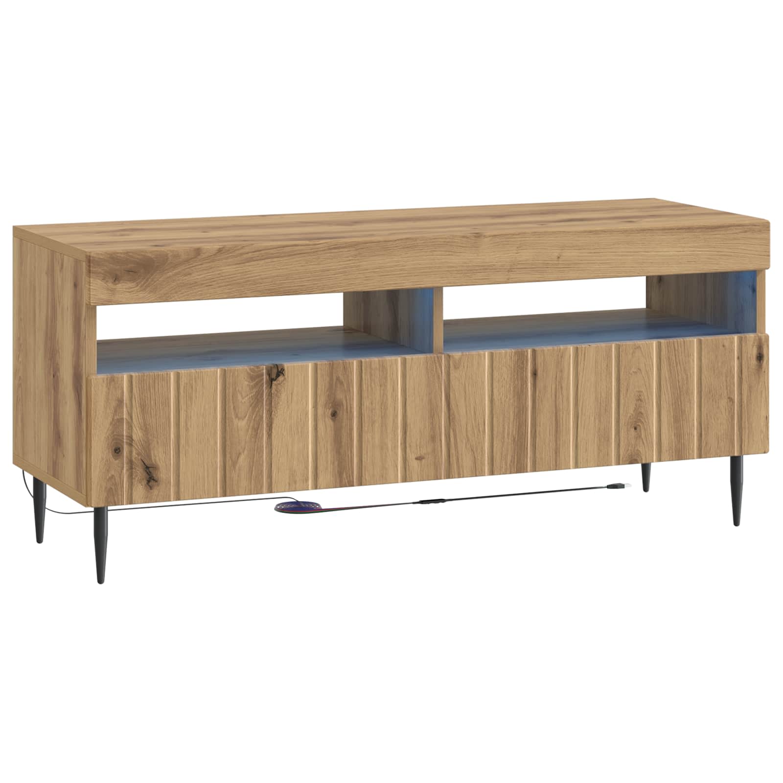 vidaXL LED tv-meubel Wit Bewerkt hout
