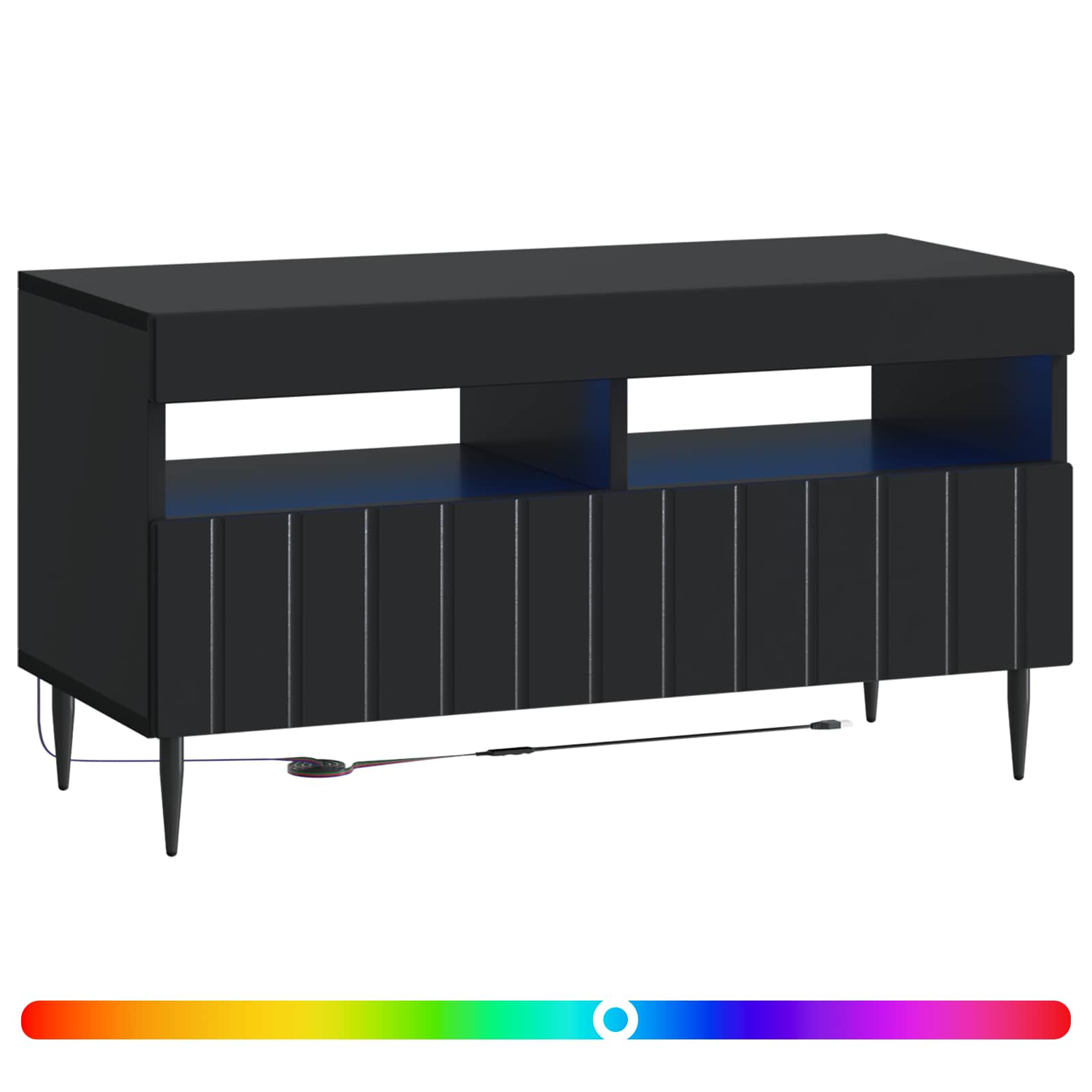vidaXL LED tv-meubel Wit Bewerkt hout