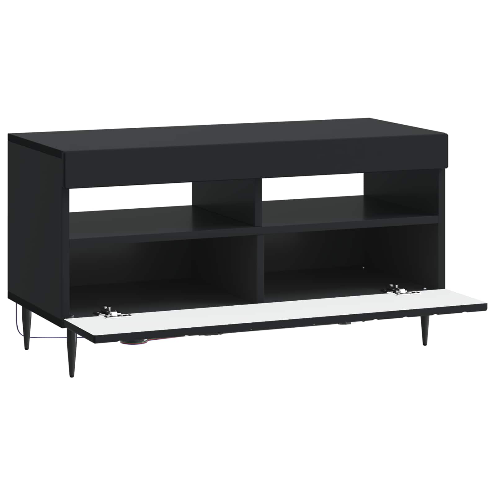 vidaXL LED tv-meubel Wit Bewerkt hout
