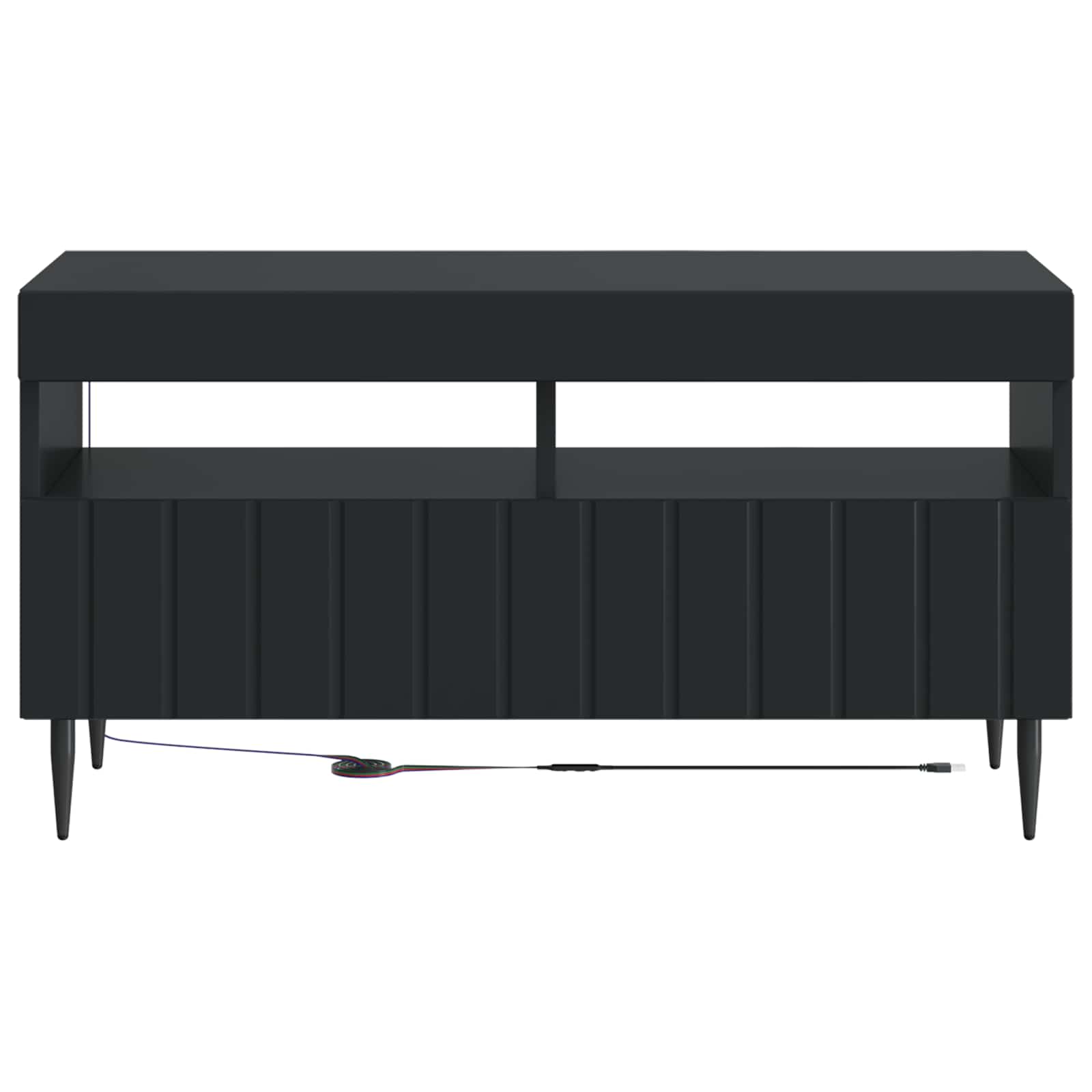 vidaXL LED tv-meubel Wit Bewerkt hout