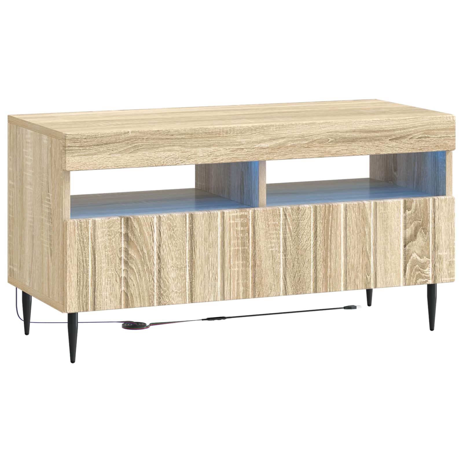vidaXL LED tv-meubel Wit Bewerkt hout