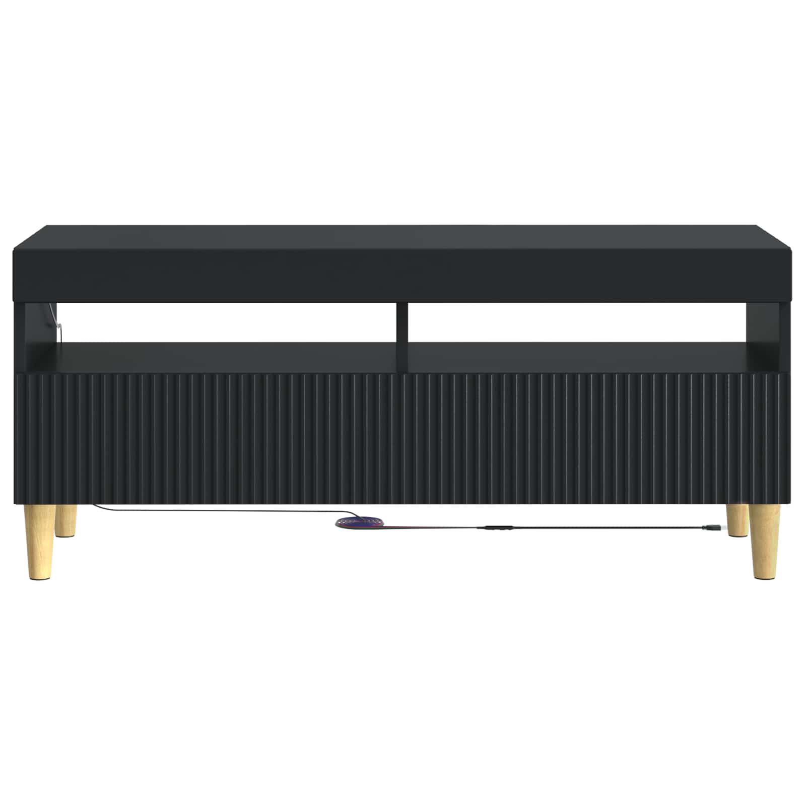 vidaXL LED tv-meubel Wit Bewerkt hout