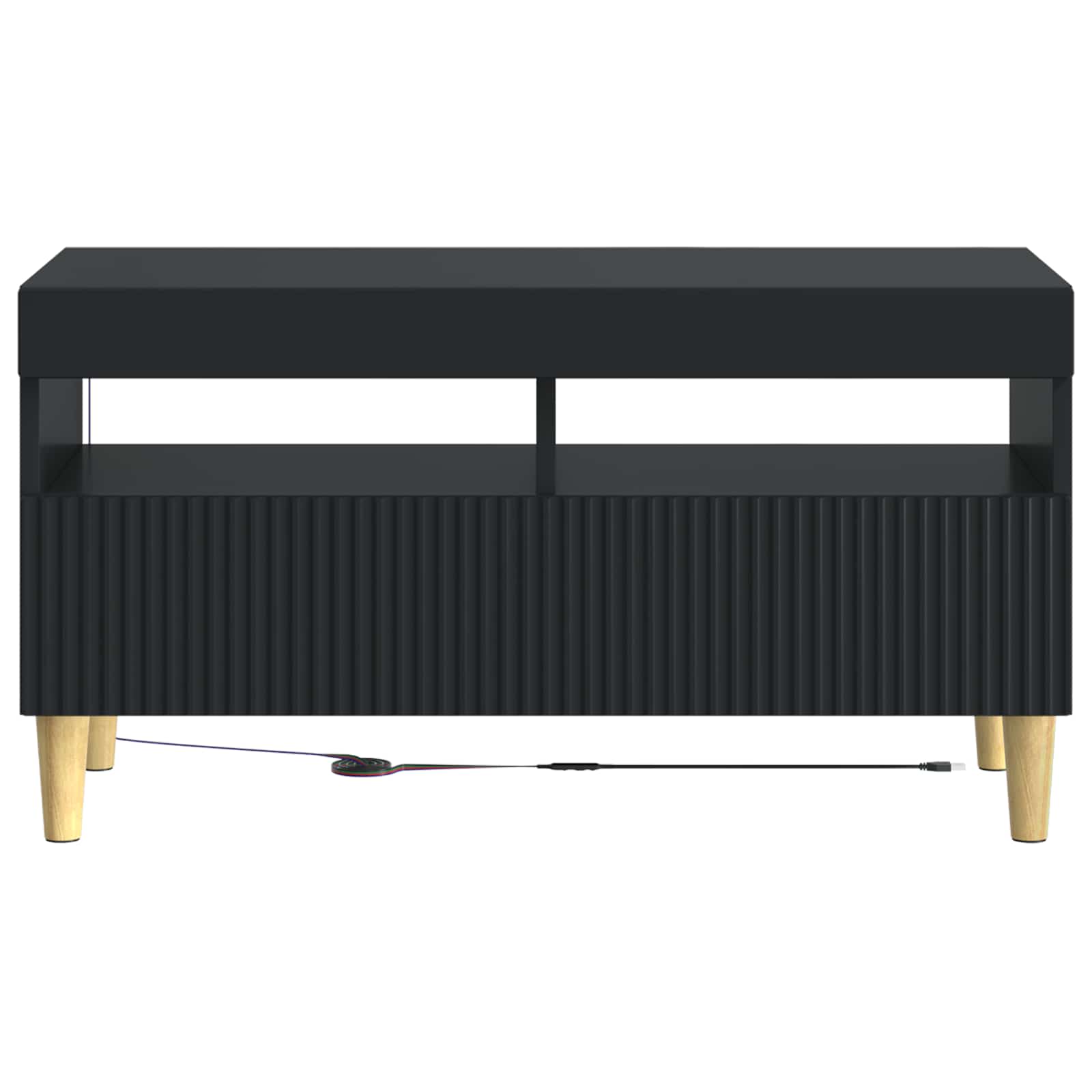 vidaXL LED tv-meubel Wit Bewerkt hout