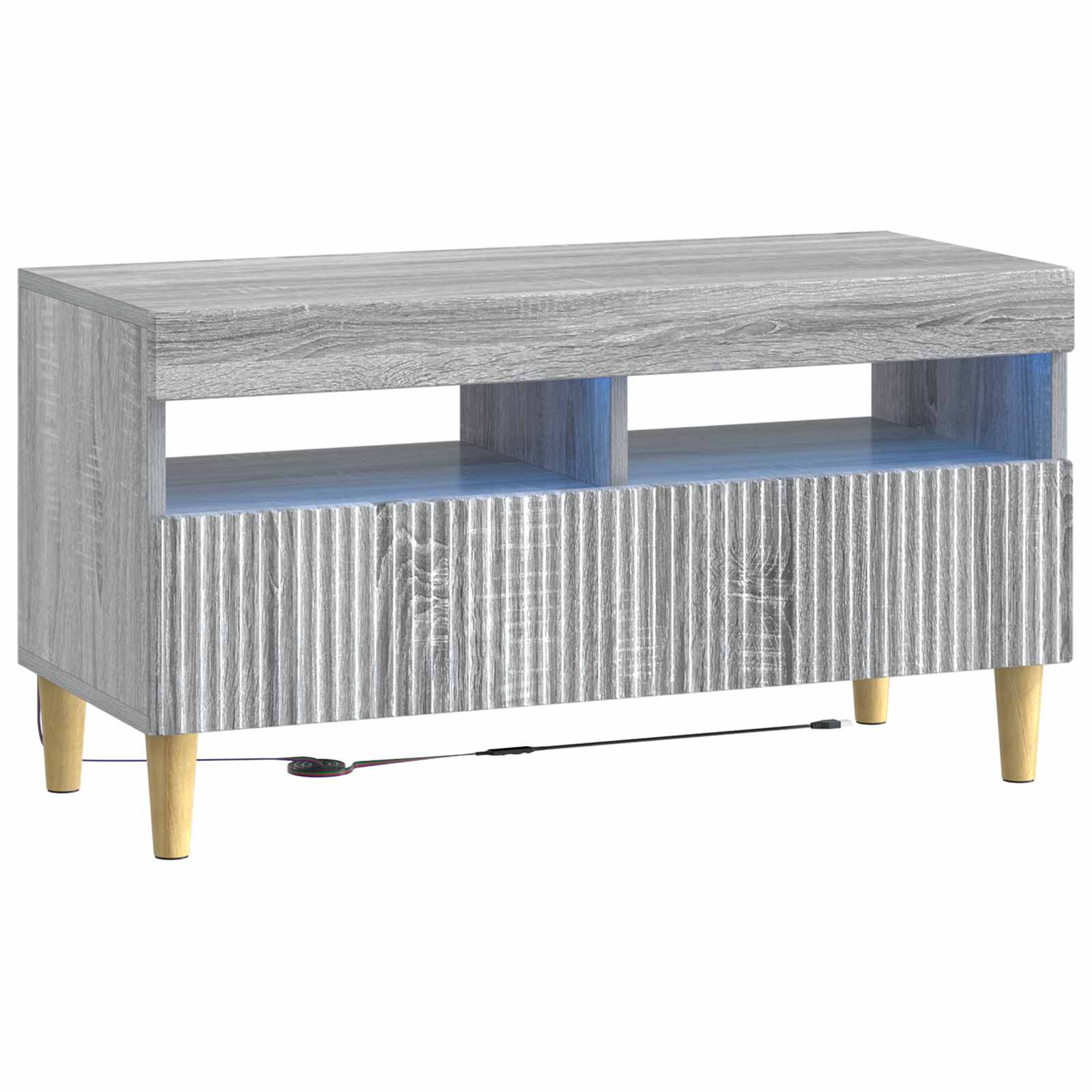 vidaXL LED tv-meubel Wit Bewerkt hout