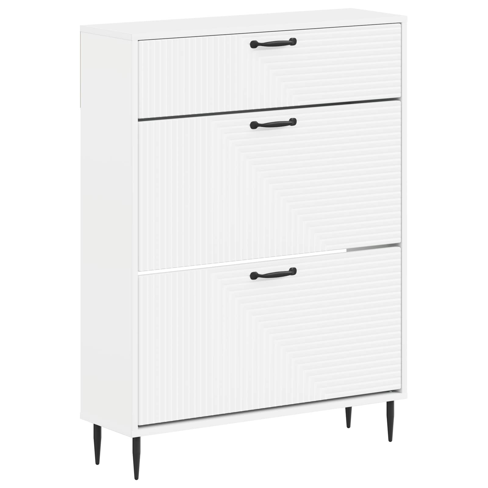 vidaXL Schoenenkast HAARLEM 78 x 24 x 103 cm Bewerkt hout Wit