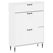 vidaXL Schoenenkast HAARLEM 78 x 24 x 103 cm Bewerkt hout Wit