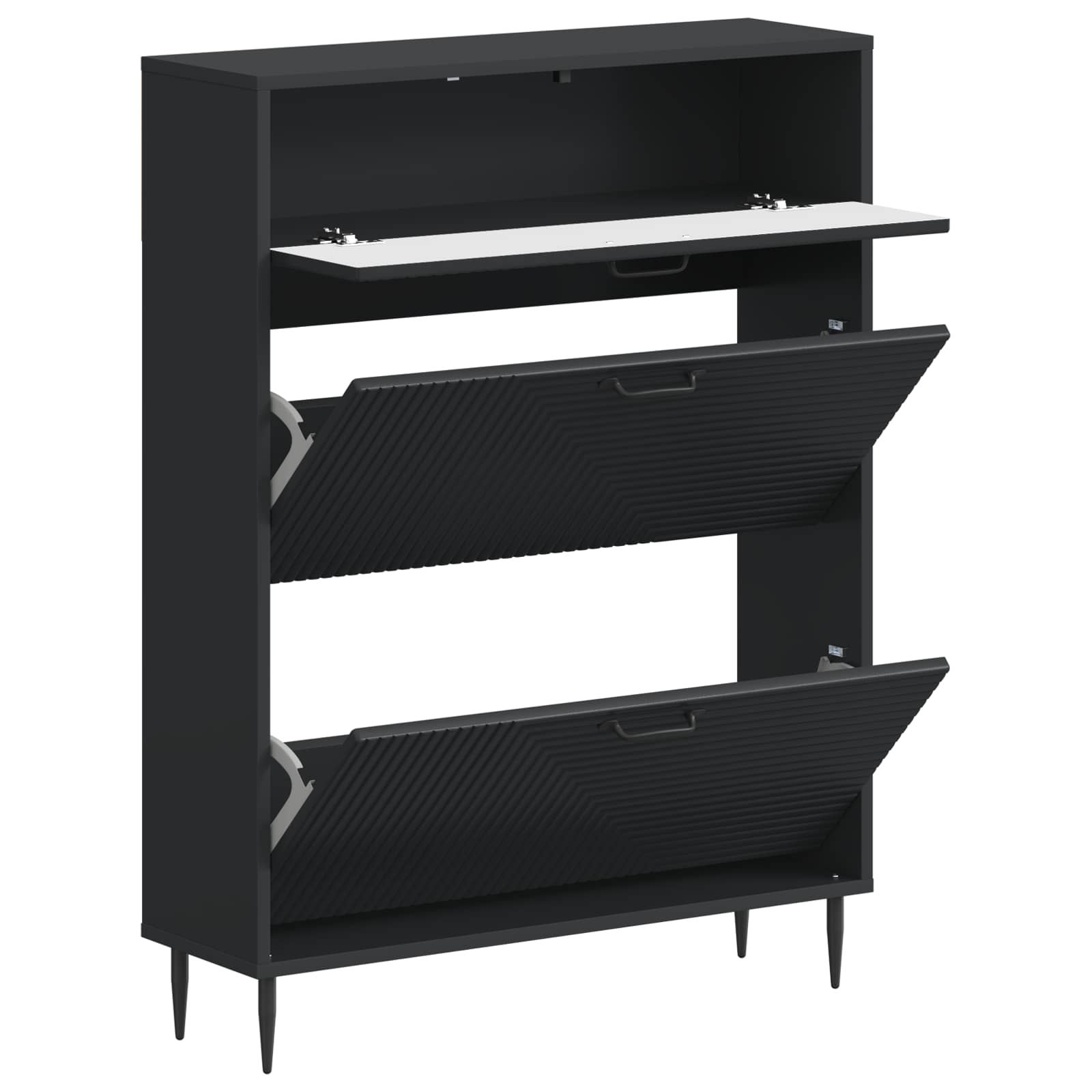 vidaXL Schoenenkast HAARLEM 78 x 24 x 103 cm Bewerkt hout Wit
