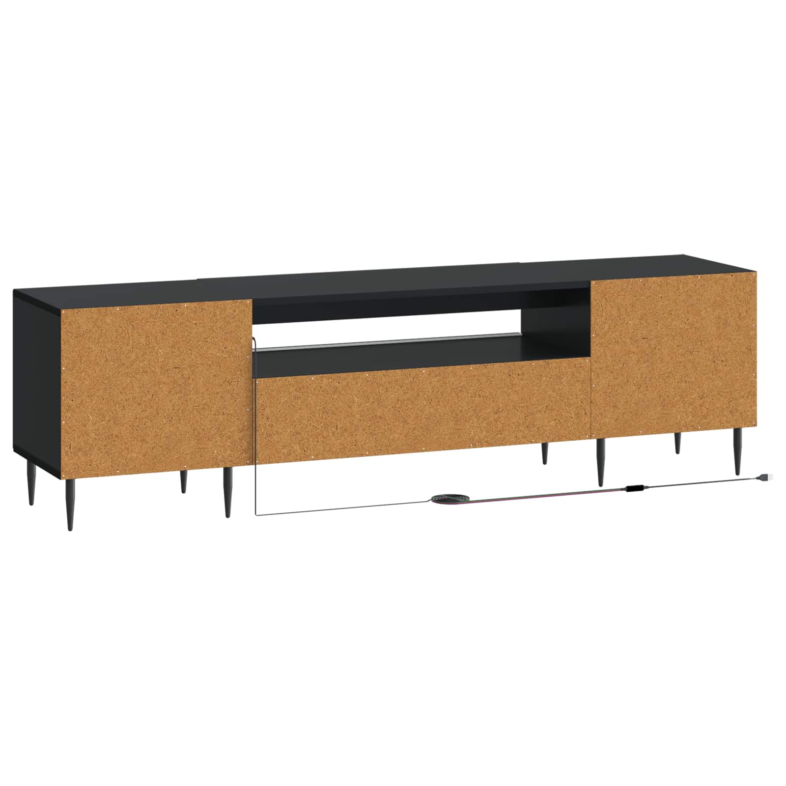 vidaXL LED tv-meubel Wit Bewerkt hout