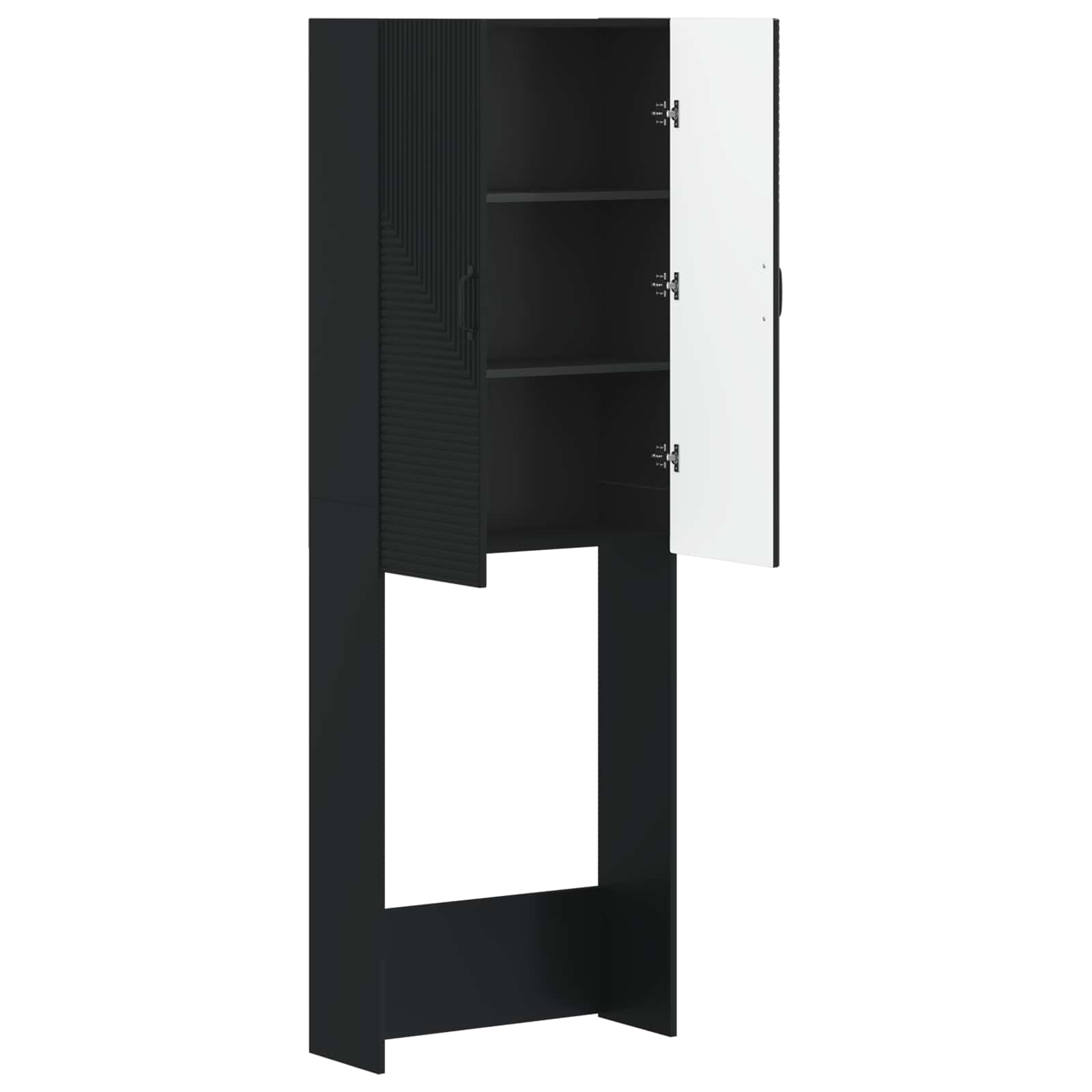 vidaXL Toiletkast HAARLEM Wit 66 x 25,5 x 190 cm Bewerkt hout