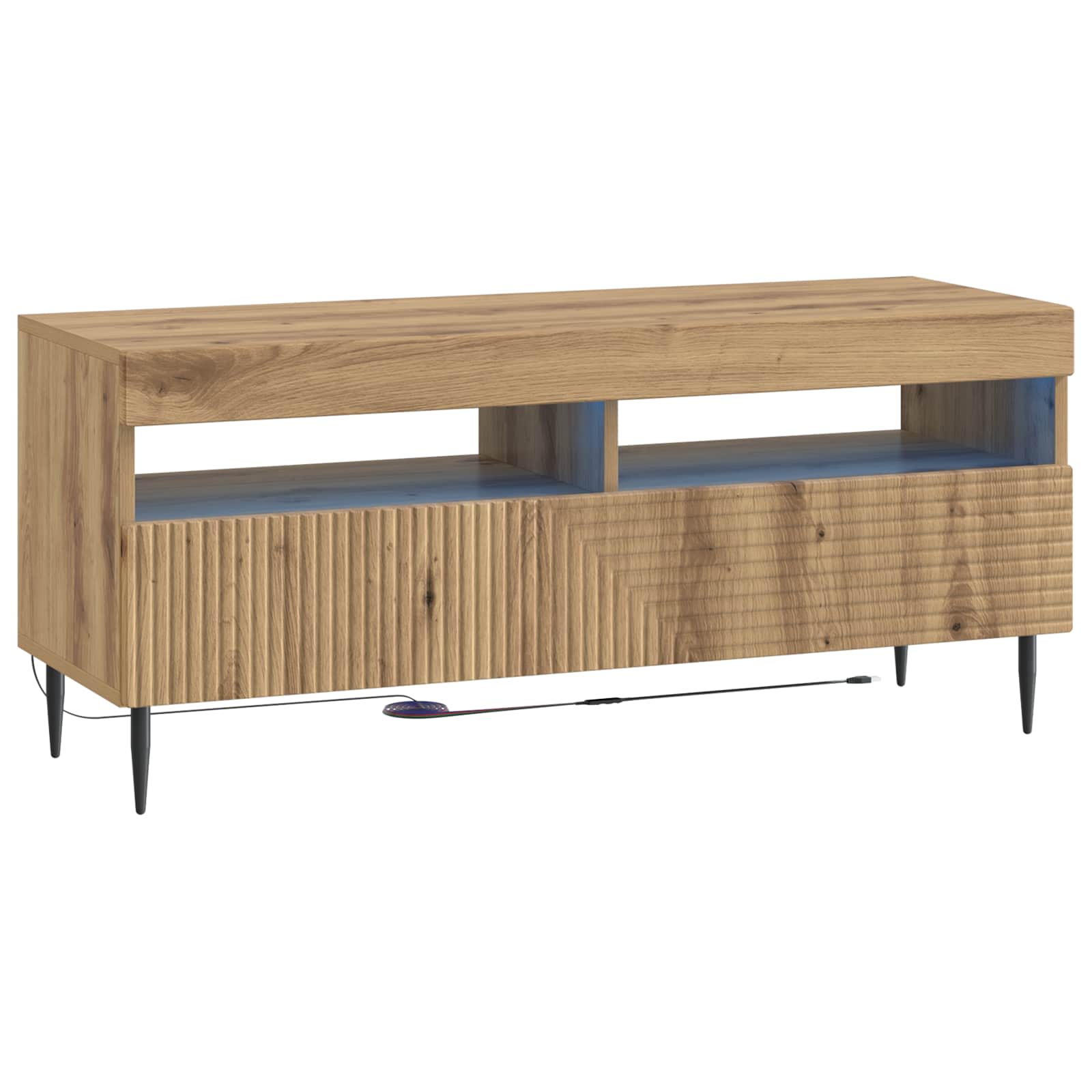 vidaXL LED tv-meubel Wit Bewerkt hout