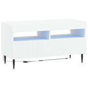 vidaXL LED tv-meubel Wit Bewerkt hout