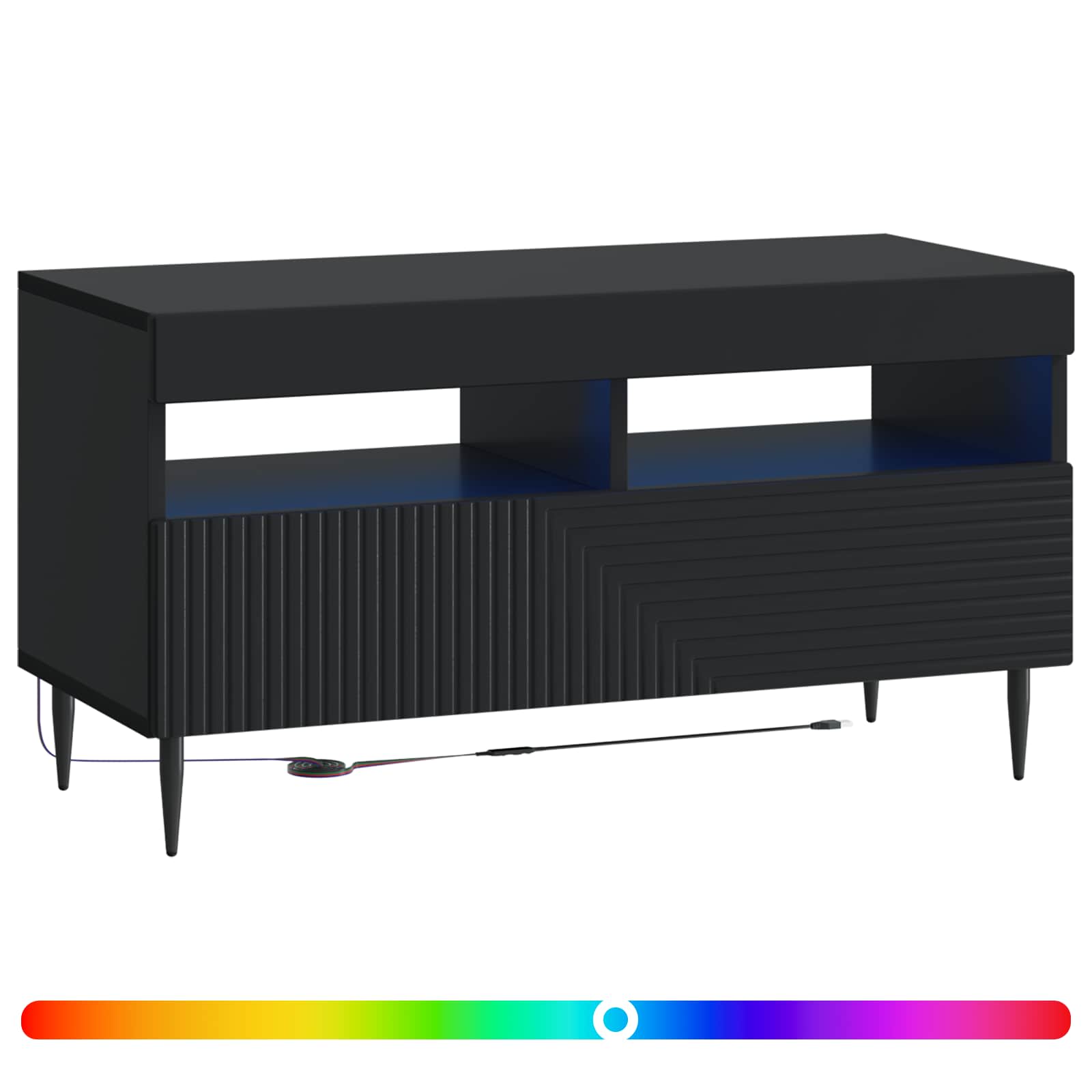 vidaXL LED tv-meubel Wit Bewerkt hout