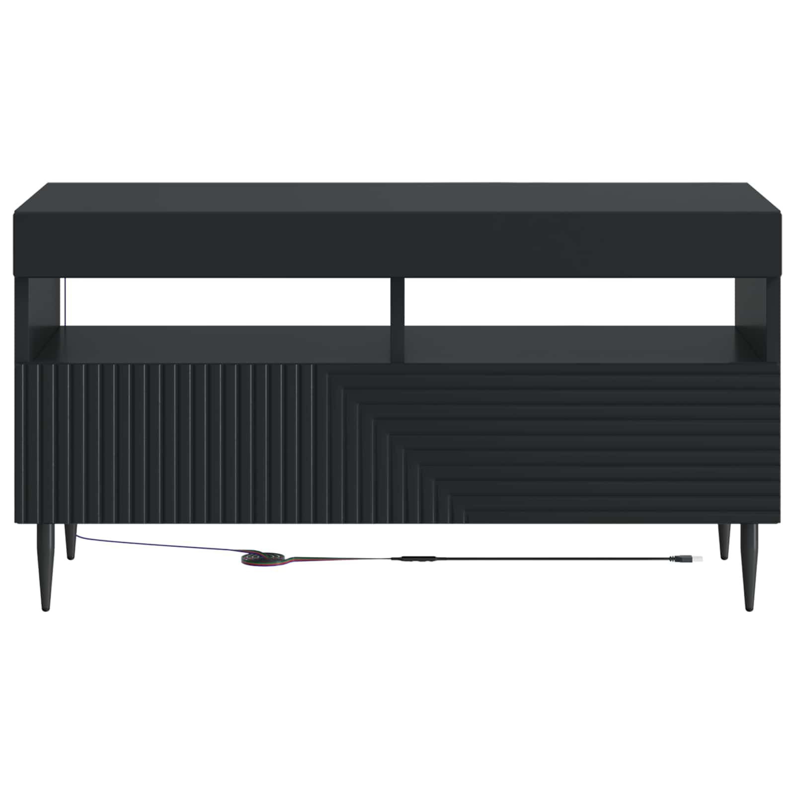 vidaXL LED tv-meubel Wit Bewerkt hout