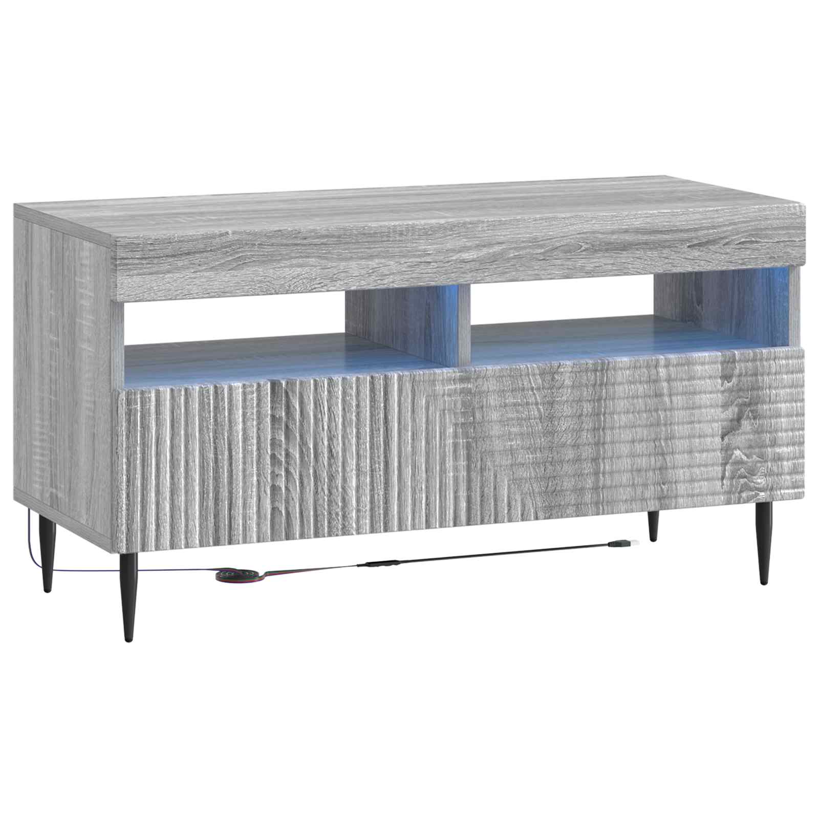 vidaXL LED tv-meubel Wit Bewerkt hout
