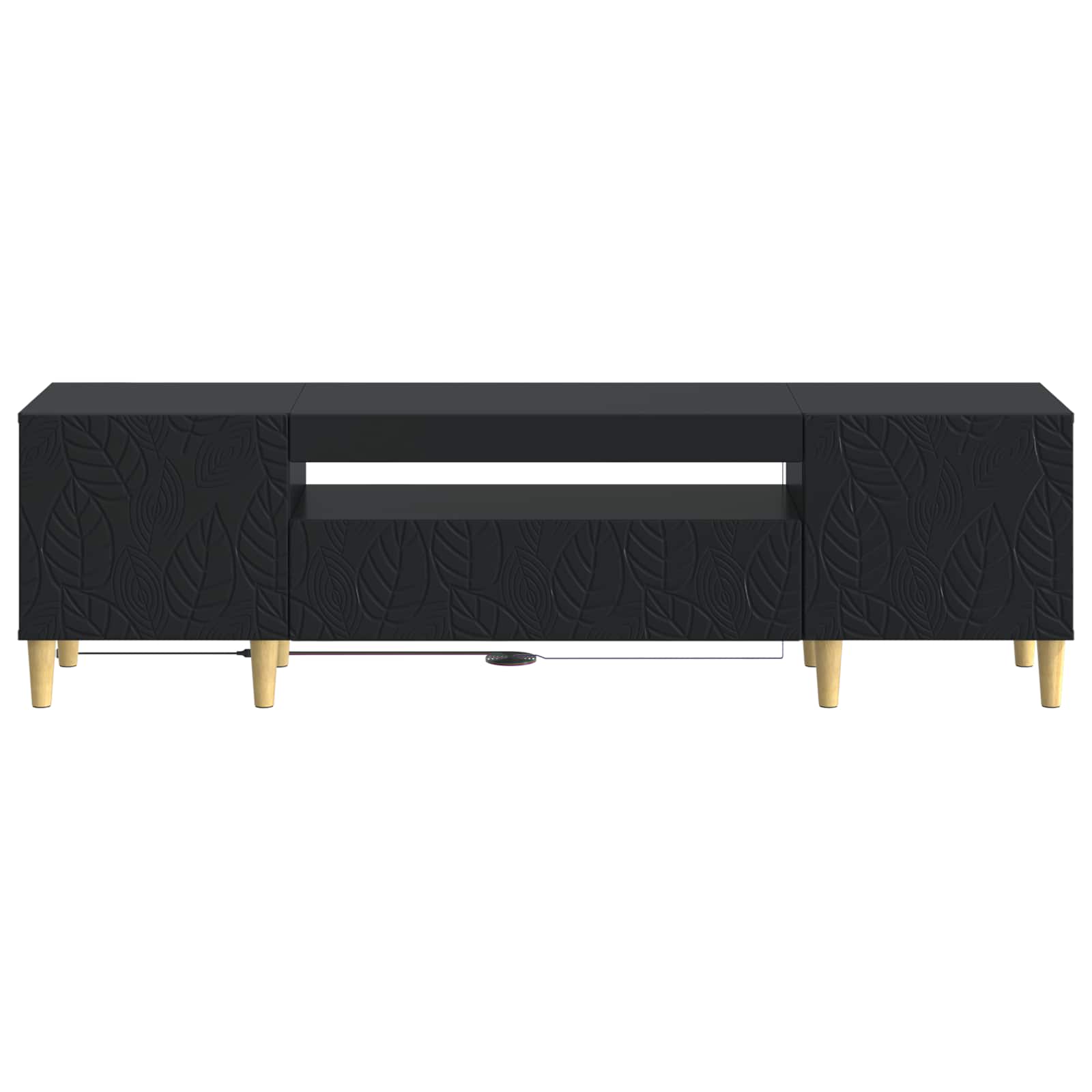 vidaXL LED tv-meubel Wit Bewerkt hout